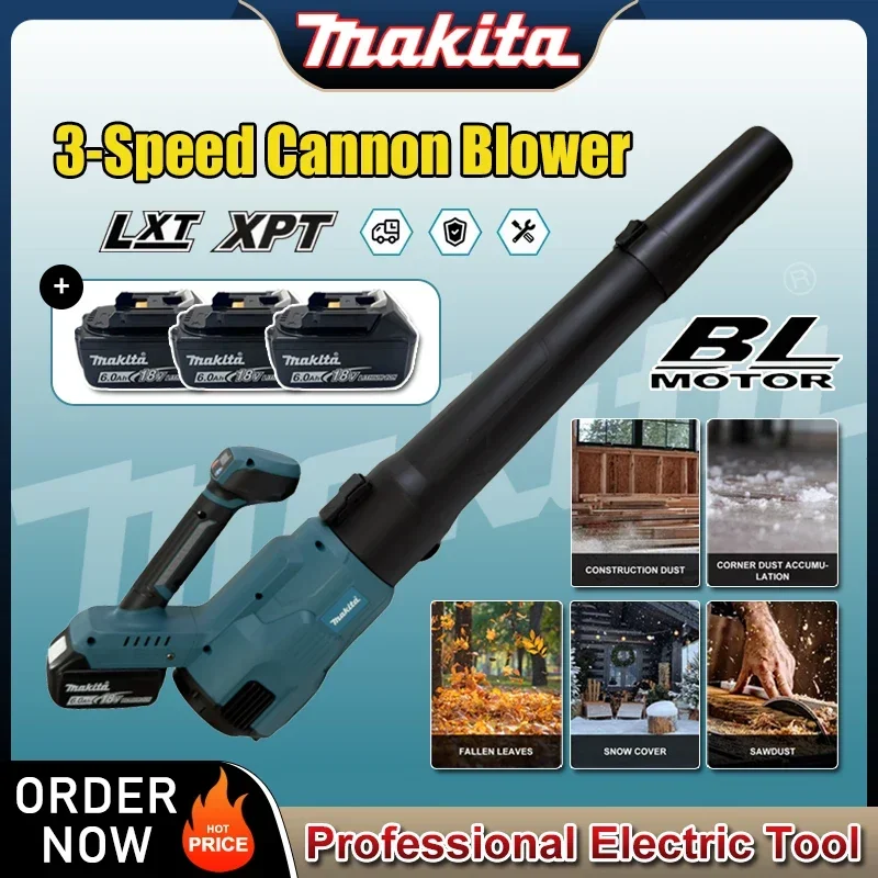 Makita Cordless Leaf blower 3-Speed Cannon Blower Super Powerful For Leaf Snow Dust Cleaning Blowing Power Tool For 18V Battery
Makita Cordless Leaf blower 3-Speed Cannon Blower Super Powerful For Leaf Snow Dust Cleaning Blowing Power Tool For 18V Battery