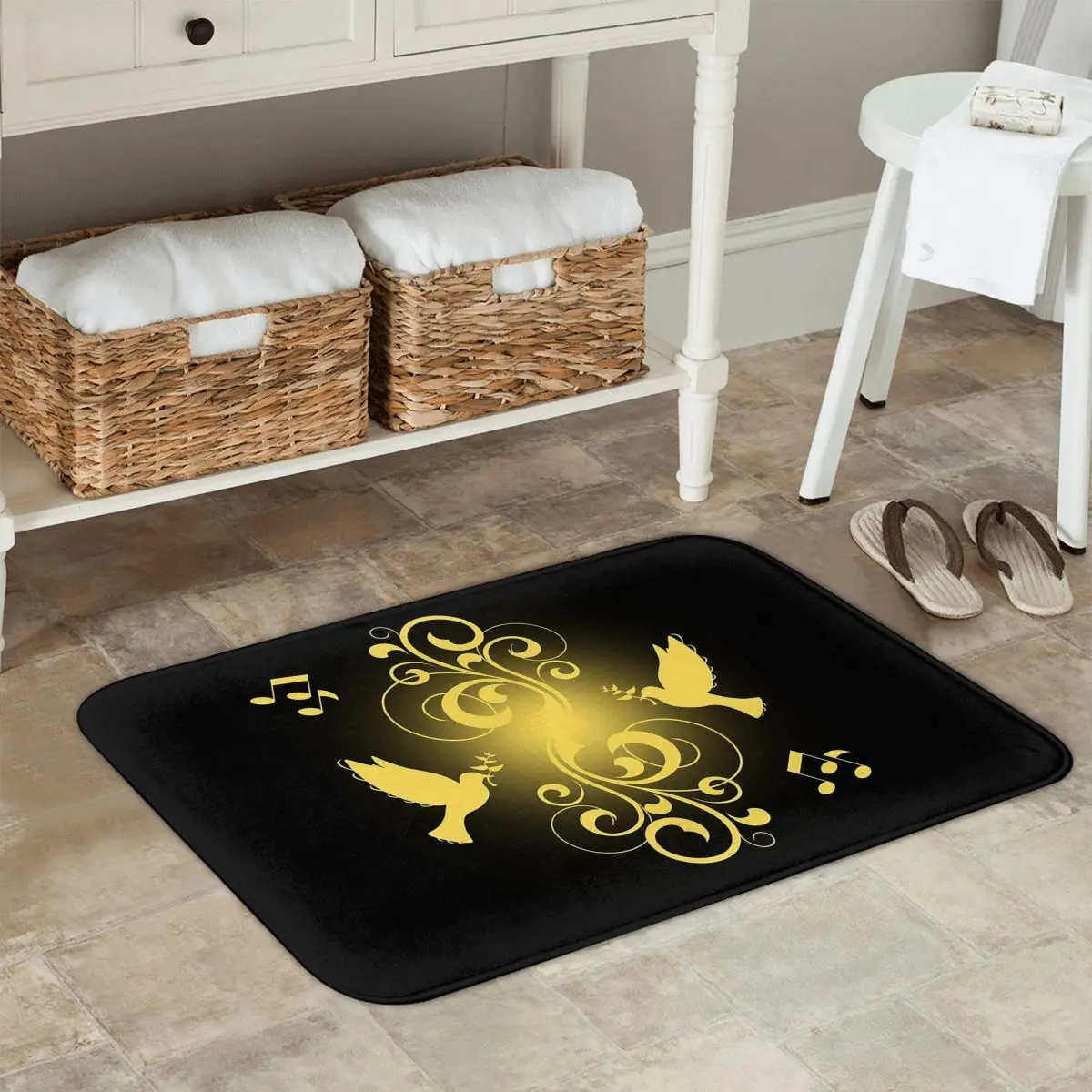 Golden Doves Music Notes Anti-slip Doormat Floor Mat Durable Carpet Rug for Kitchen Entrance Bathroom Living room Footpad Mats
Golden Doves Music Notes Anti-slip Doormat Floor Mat Durable Carpet Rug for Kitchen Entrance Bathroom Living room Footpad Mats