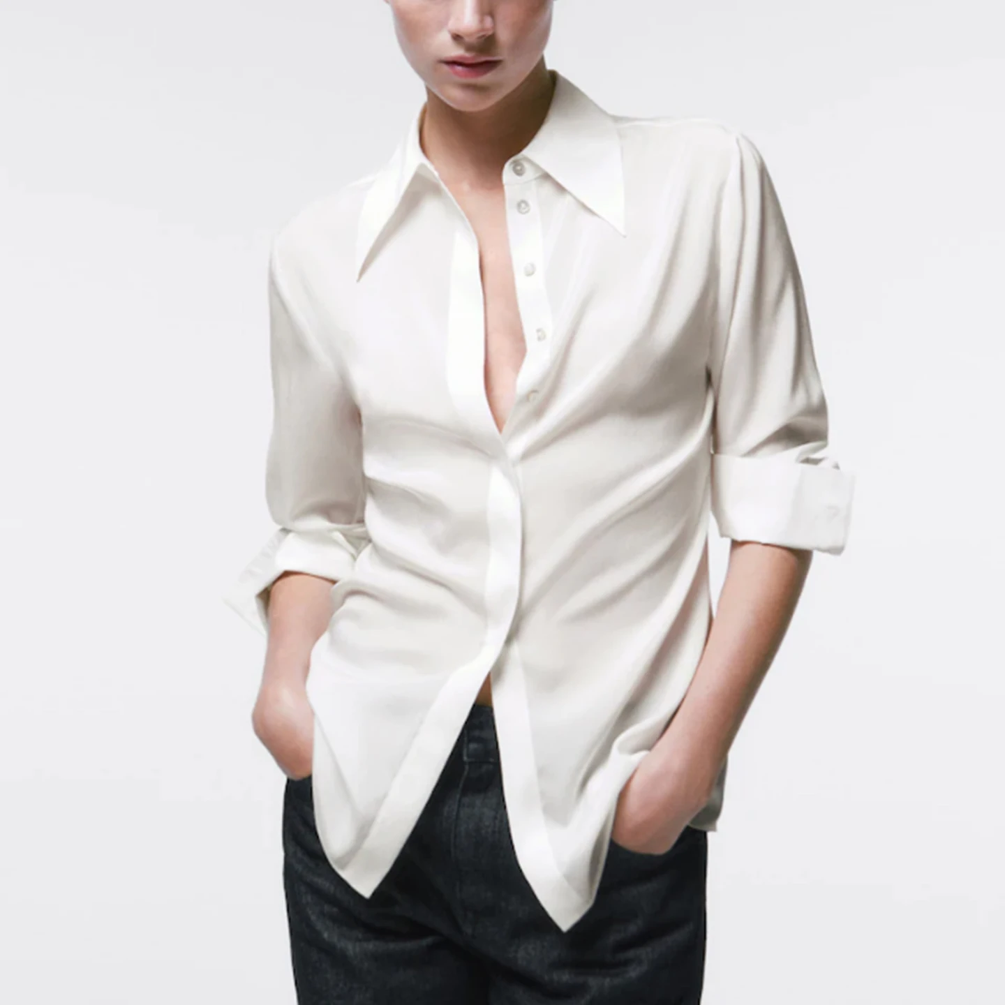 Z Женская мода Personali irt 2025 Daily Sle, универсальная длинная све, дышащая повседневная деловая одежда из полиэстера
Z Женская мода Personali irt 2025 Daily Sle, универсальная длинная све, дышащая повседневная деловая одежда из полиэстера