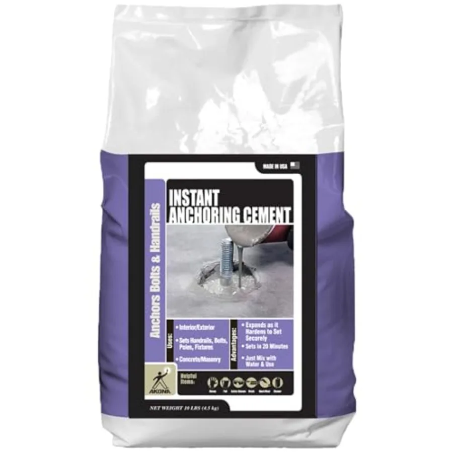 Instant Anchoring Cement - Quick Setting Powder Set Railings Bolts Poles Fixtures and More High-Strength Just Add Water 10 Poun
Instant Anchoring Cement - Quick Setting Powder Set Railings Bolts Poles Fixtures and More High-Strength Just Add Water 10 Poun