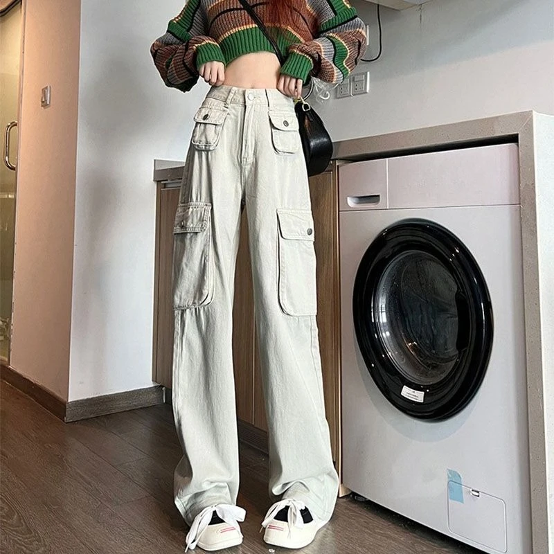 2026 Fashion High Waist Wide Leg Cargo Jeans Women's Pocket Design Slim Fit Casual Korean Style
2026 Fashion High Waist Wide Leg Cargo Jeans Women's Pocket Design Slim Fit Casual Korean Style