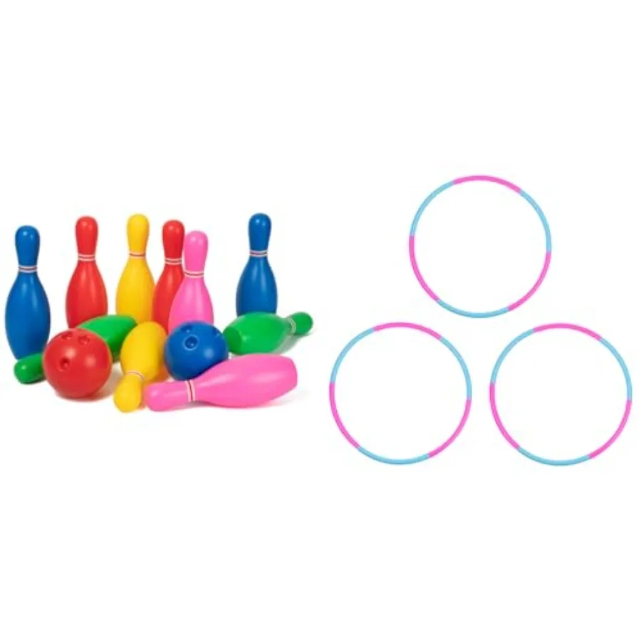 Toddler bowling set and exercise hoop for 2-4 year old boys and girls, plastic and foam, multicolor, safe and lightweight for i
Toddler bowling set and exercise hoop for 2-4 year old boys and girls, plastic and foam, multicolor, safe and lightweight for i