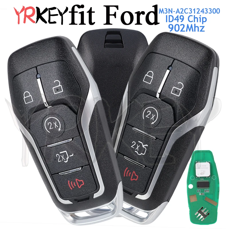 FCC: M3N-A2C31243300 Car Key Housing For Ford Explorer Fusion Mustang Edge 2013-2017 ID49 Chip 902Mhz Remote Key Fob 5 Buttons
FCC: M3N-A2C31243300 Car Key Housing For Ford Explorer Fusion Mustang Edge 2013-2017 ID49 Chip 902Mhz Remote Key Fob 5 Buttons