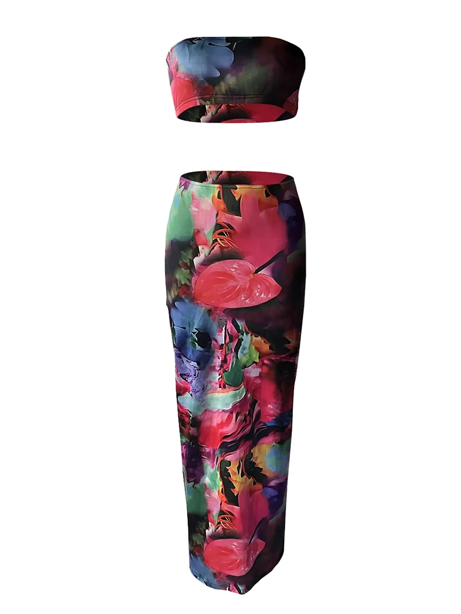 Women s 2 Piece Summer Outfits Sleeveless Tie Dye Print Tube Tops Long Bodycon Skirt Set
Women s 2 Piece Summer Outfits Sleeveless Tie Dye Print Tube Tops Long Bodycon Skirt Set
