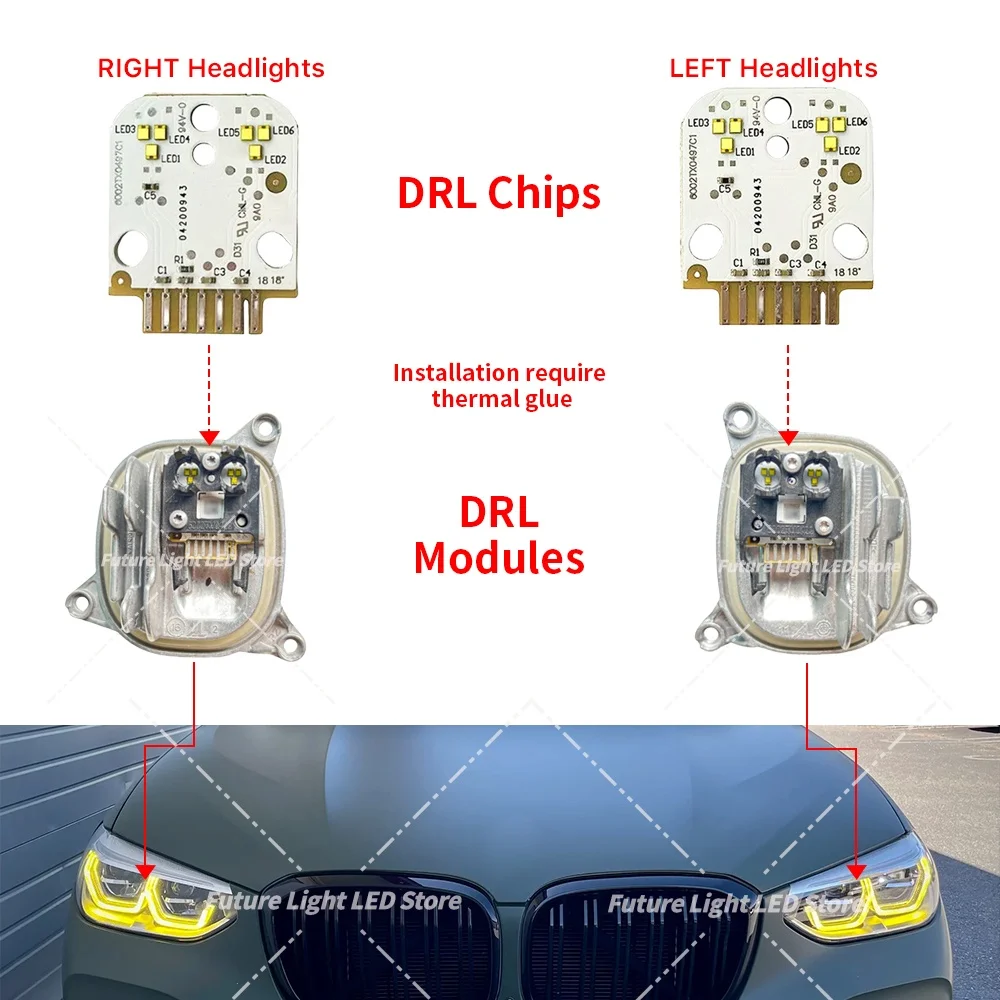 Angel Eyes Yellow DRL LED Module For BMW X3 G01 X4 G02 F97 X3M F98 X4M 2018-2020 Adaptive Headlight Daytime Running Lights
Angel Eyes Yellow DRL LED Module For BMW X3 G01 X4 G02 F97 X3M F98 X4M 2018-2020 Adaptive Headlight Daytime Running Lights