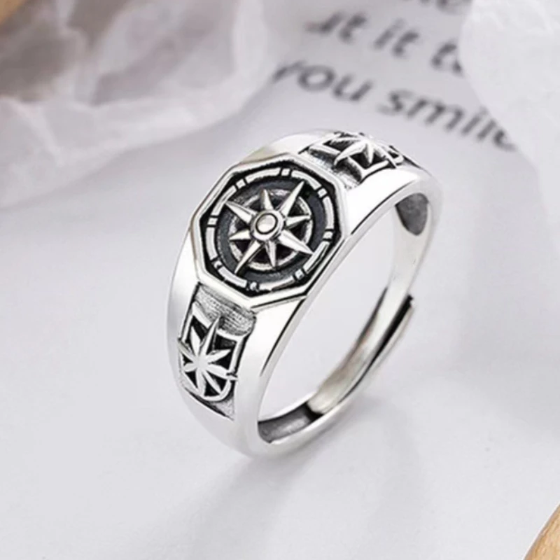 Men Women Gothic Compass Star Ring Vintage Adjustable Opening Ring Punk Nautical North Star Daily Wear Finger Jewelry
Men Women Gothic Compass Star Ring Vintage Adjustable Opening Ring Punk Nautical North Star Daily Wear Finger Jewelry