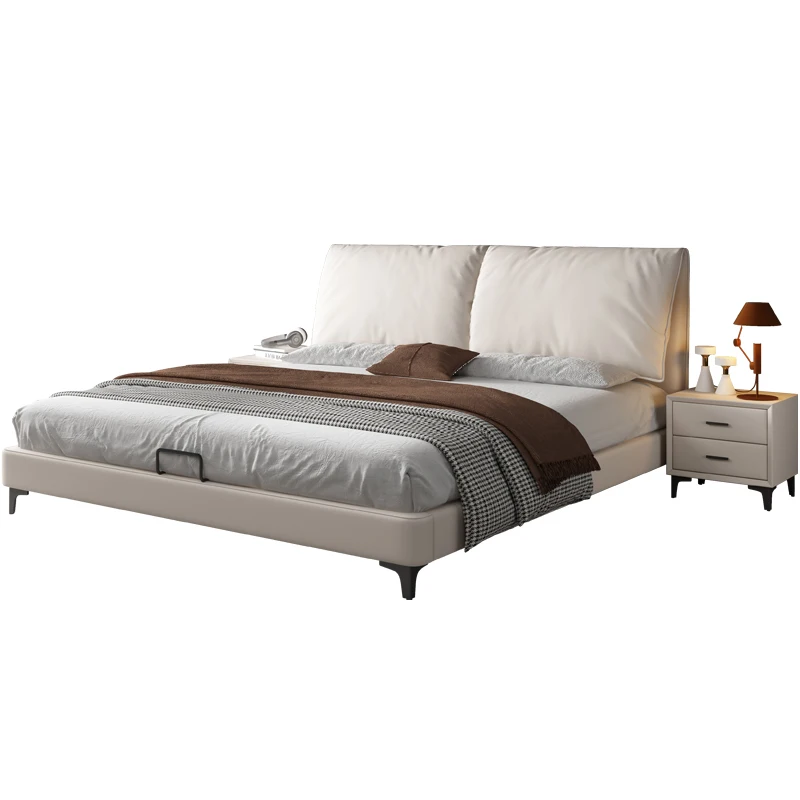 Italian Minimalist King-Size Bed for Master Bedroom – Luxury Retro Black Upholstered Bed with Top-Grain Cowhide Leather
Italian Minimalist King-Size Bed for Master Bedroom – Luxury Retro Black Upholstered Bed with Top-Grain Cowhide Leather