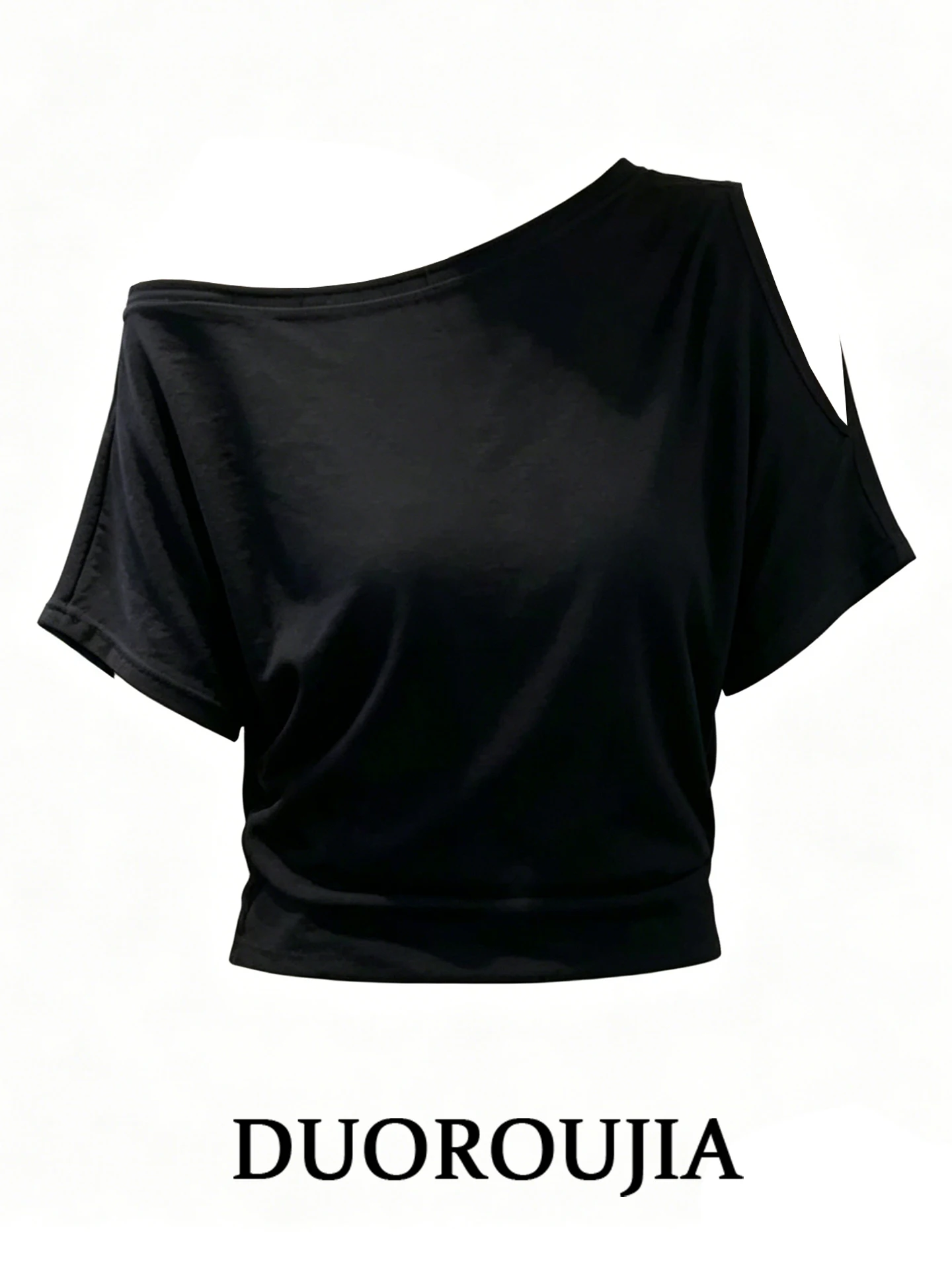 DUOR plus Size Korean Style Shoulder Baring Short Sleeve Black T-Shirt Women Summer Slimming Casual Top Loose Fit High Waist
DUOR plus Size Korean Style Shoulder Baring Short Sleeve Black T-Shirt Women Summer Slimming Casual Top Loose Fit High Waist