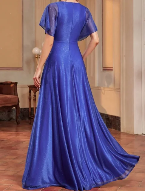 Royal V-neck Formal Evening Dress 2026 Women Short Sleeves Applique Wedding Party Dresses Long Gowns
Royal V-neck Formal Evening Dress 2026 Women Short Sleeves Applique Wedding Party Dresses Long Gowns