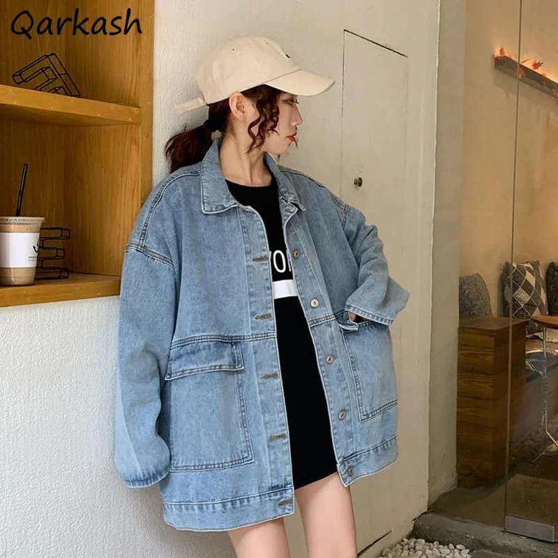 Куртки женские с большими карманами Джинсовая куртка Пальто Harajuku Свободные BF Весенняя простая повседневная верхняя одежда Однобортный Куртка Женская
Куртки женские с большими карманами Джинсовая куртка Пальто Harajuku Свободные BF Весенняя простая повседневная верхняя одежда Однобортный Куртка Женская