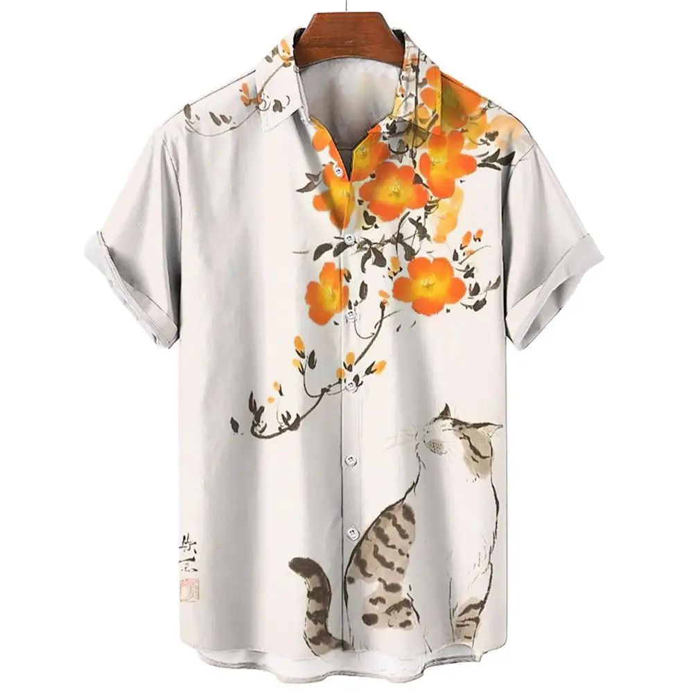 Animal Shirt For Men Cat Print Summer Casual Short Sleeve Hawaiian Men's Shirt Fashion Beach Travel Male Oversized Clothing
Animal Shirt For Men Cat Print Summer Casual Short Sleeve Hawaiian Men's Shirt Fashion Beach Travel Male Oversized Clothing