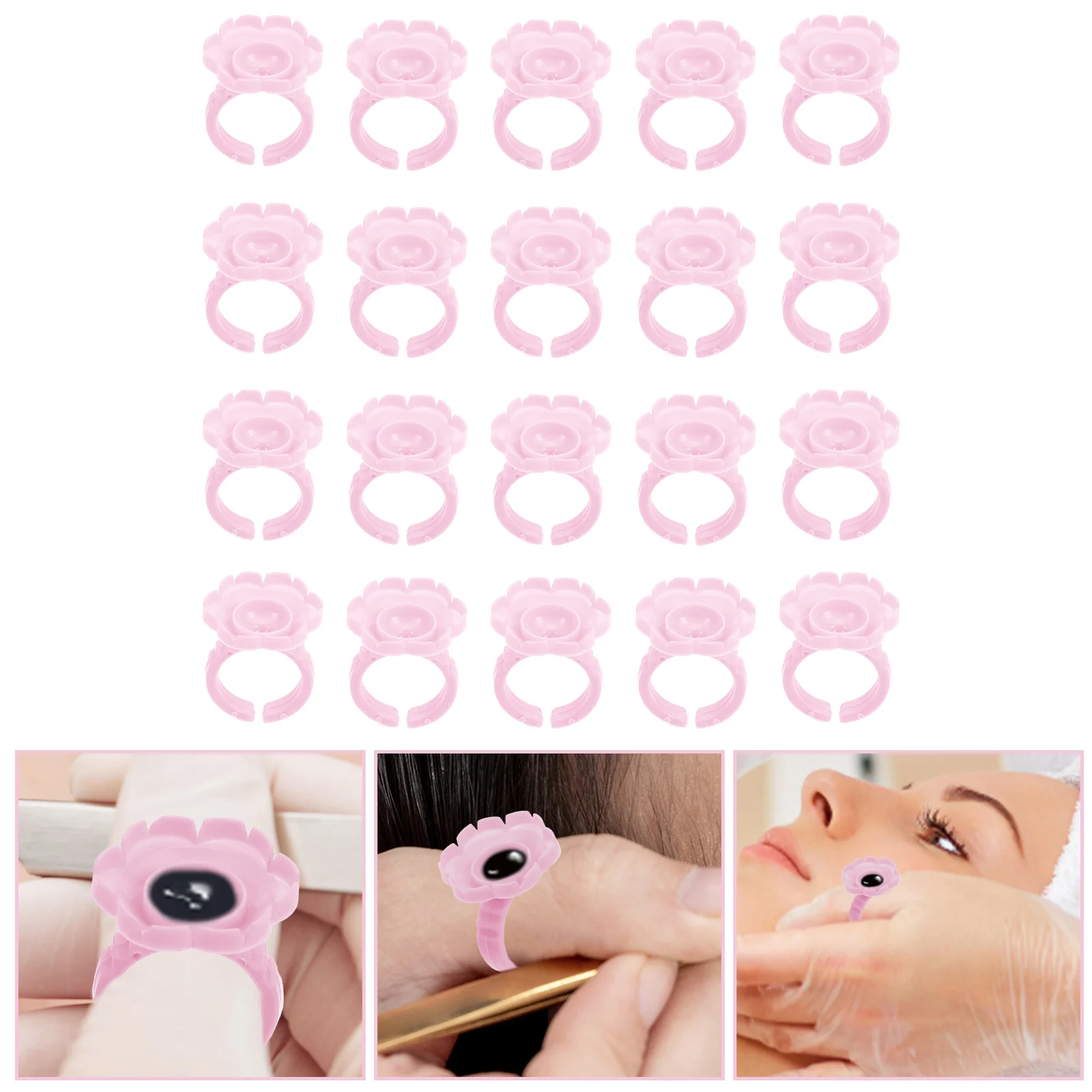 100 Pcs Flower Ring Cup Lash Glue Holder Rings Eyelash Container Pink Extension
100 Pcs Flower Ring Cup Lash Glue Holder Rings Eyelash Container Pink Extension