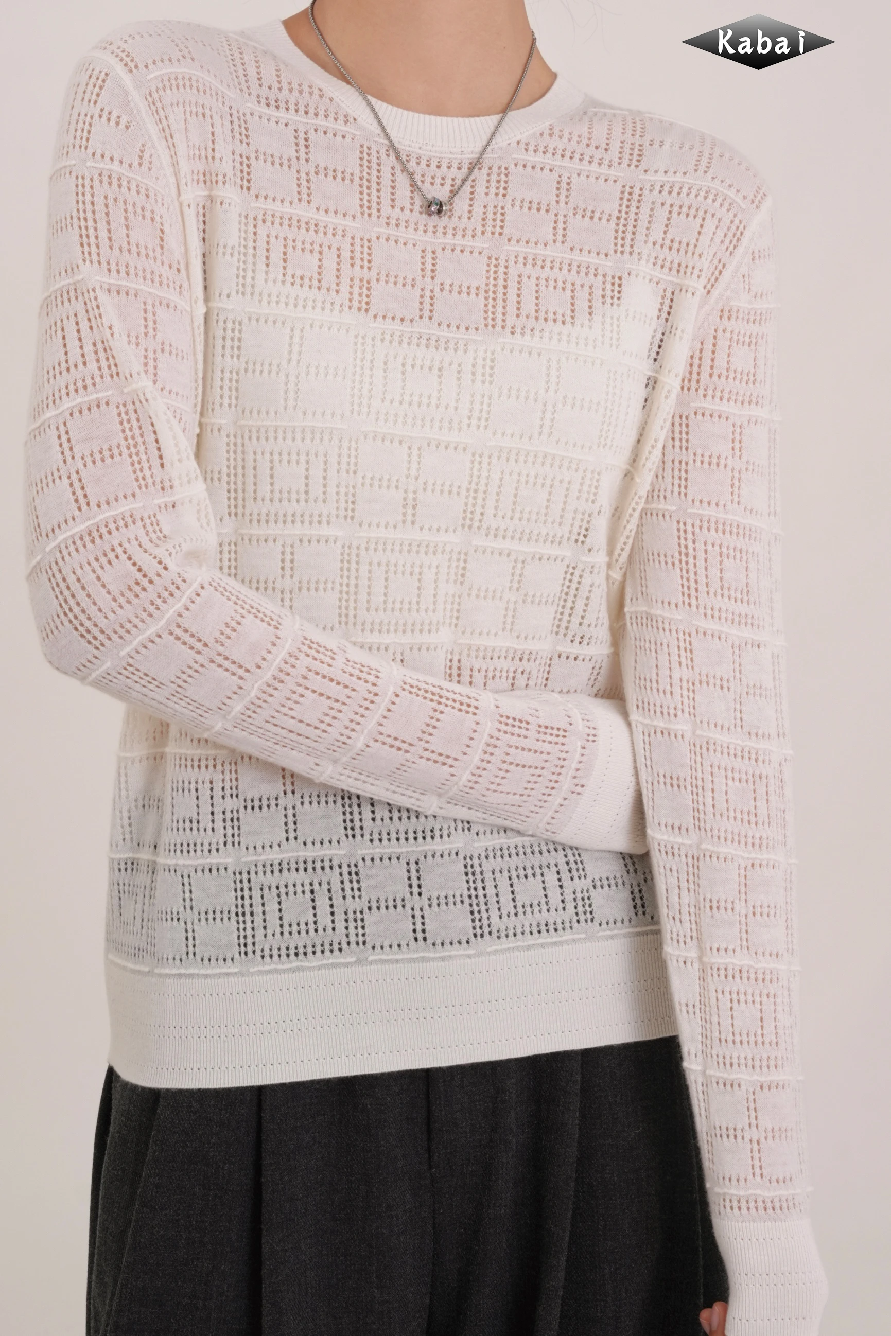 New Styles for Spring, Autumn, and Summer, High-Quality Women's Sweaters, Jacquard Semi-Transparent Hollow-Out Round-Neck Knitwear, Loose-Fitting Women's Long-Sleeve Knitwear, 100% Merino Wool Blend Breathable Hollow-Out Knitwear, Versatile Knitwear Cover
New Styles for Spring, Autumn, and Summer, High-Quality Women's Sweaters, Jacquard Semi-Transparent Hollow-Out Round-Neck Knitwear, Loose-Fitting Women's Long-Sleeve Knitwear, 100% Merino Wool Blend Breathable Hollow-Out Knitwear, Versatile Knitwear Cover