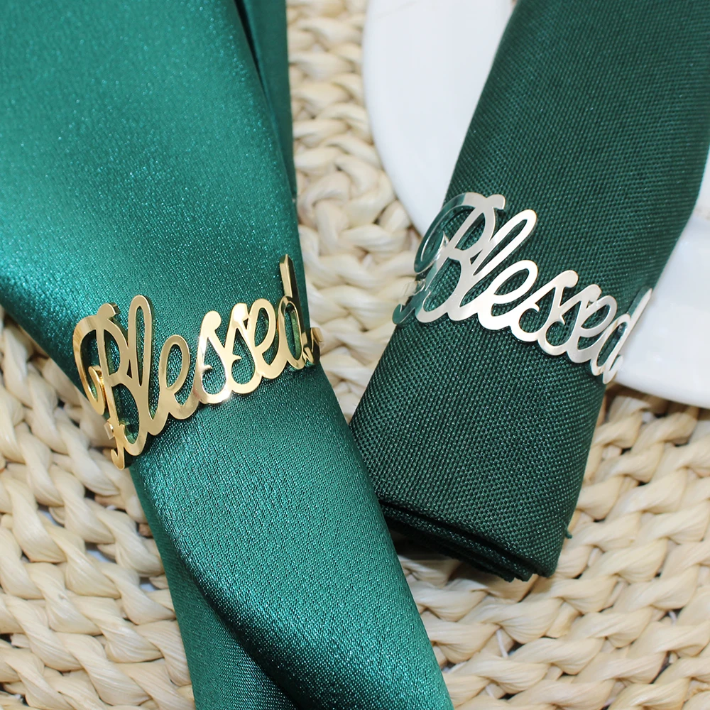 20Pcs Blessed Letter Napkin Rings Holder for Baptism Wedding Graduation Party Baby Shower First Communion Christening Decoration
20Pcs Blessed Letter Napkin Rings Holder for Baptism Wedding Graduation Party Baby Shower First Communion Christening Decoration