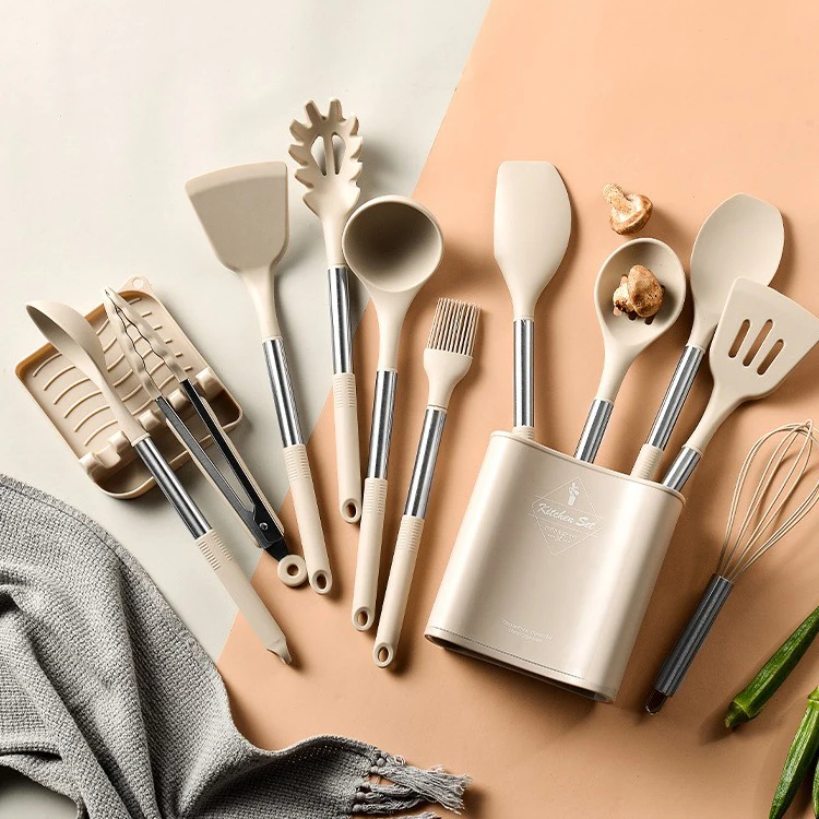 Storage barrel stainless steel pipe handle silicone kitchenware 11 piece set cooking shovel spoon pot shovel soup spoon
Storage barrel stainless steel pipe handle silicone kitchenware 11 piece set cooking shovel spoon pot shovel soup spoon
