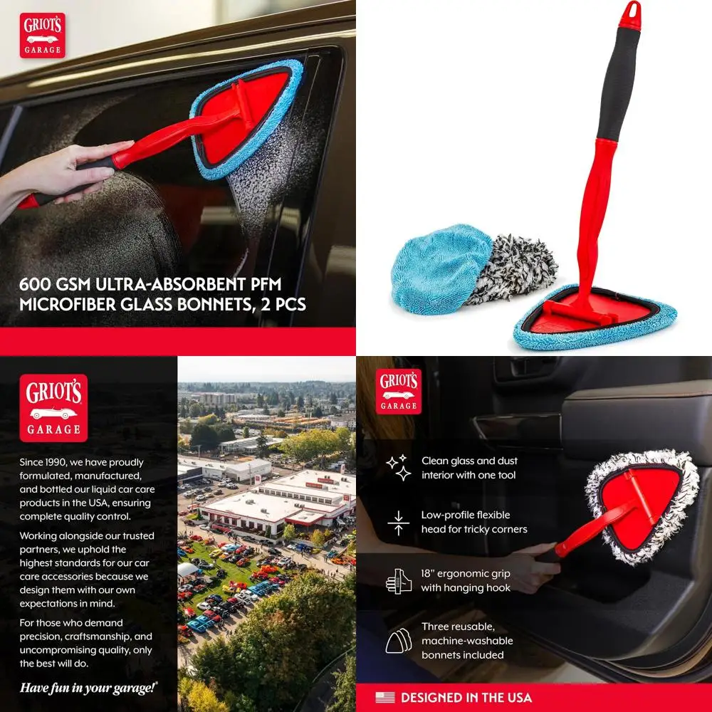 2-in-1 Easy Reach Detailing Wand, Extended Reach for Windshield, Window, Mirror, Dashboard, Vehicle Cleaning, 18" Handle
2-in-1 Easy Reach Detailing Wand, Extended Reach for Windshield, Window, Mirror, Dashboard, Vehicle Cleaning, 18" Handle