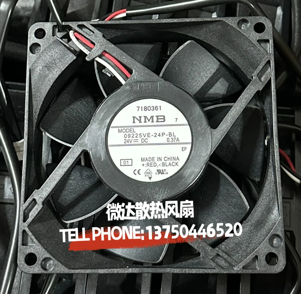 NMB-MAT 09225VE-24M-BL DC 24V 0.37A 92x92x25mm 3-Wire Server Cooling Fan
NMB-MAT 09225VE-24M-BL DC 24V 0.37A 92x92x25mm 3-Wire Server Cooling Fan