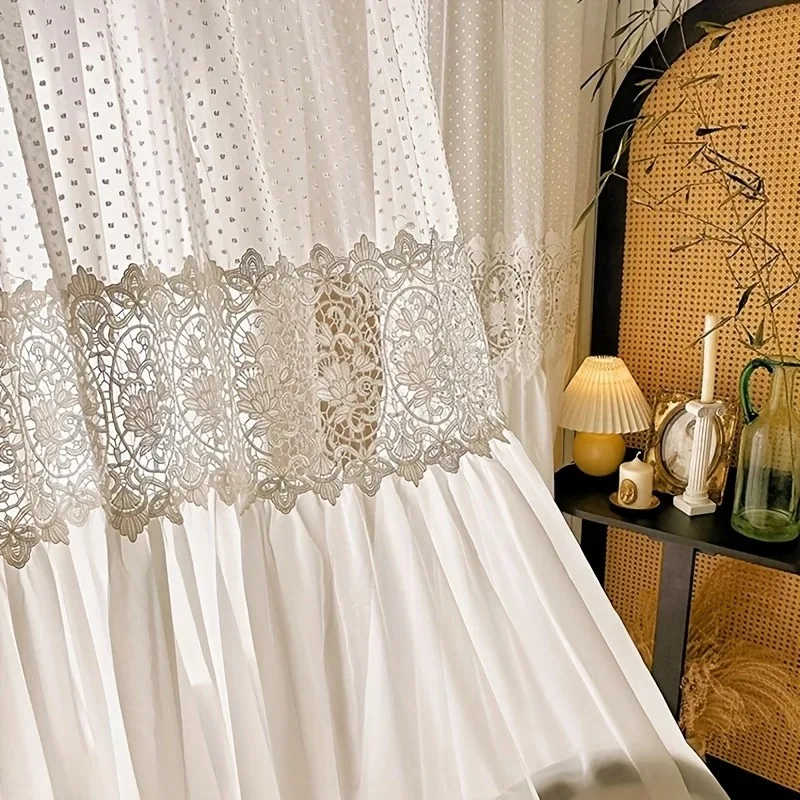 Romantic Sheer Curtain Drapes Vintage Hollow Lace Flower Luxury Light-Filtering Window Panels for Bedroom Living Room Ring Top
Romantic Sheer Curtain Drapes Vintage Hollow Lace Flower Luxury Light-Filtering Window Panels for Bedroom Living Room Ring Top