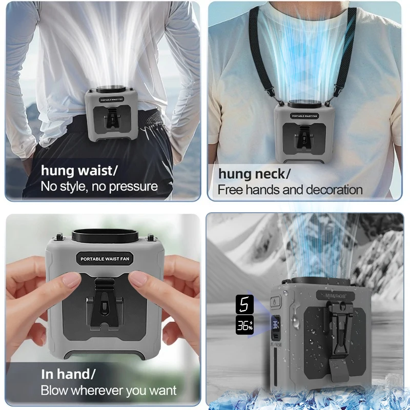 10000mAh Portable Waist Fan Five-Speed Wind Power Suitable for Camping Office Travel Work Night Fishing and Outdoor Activities
10000mAh Portable Waist Fan Five-Speed Wind Power Suitable for Camping Office Travel Work Night Fishing and Outdoor Activities