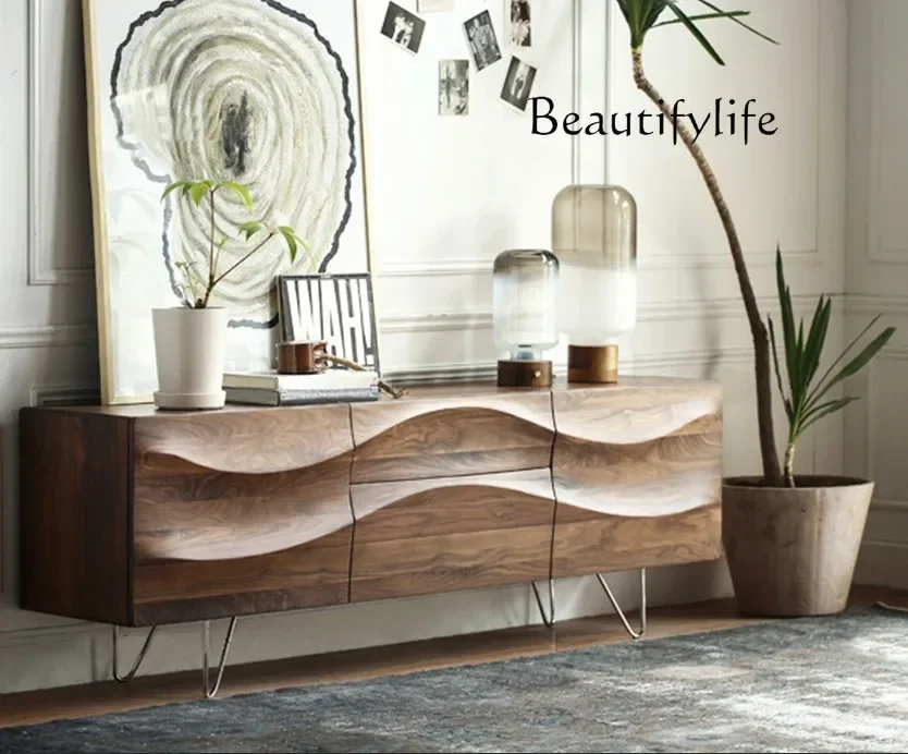 color storage TV cabinet, designer simple and fashionable Nordic creative side cabinet, post-modern walnut 
color storage TV cabinet, designer simple and fashionable Nordic creative side cabinet, post-modern walnut