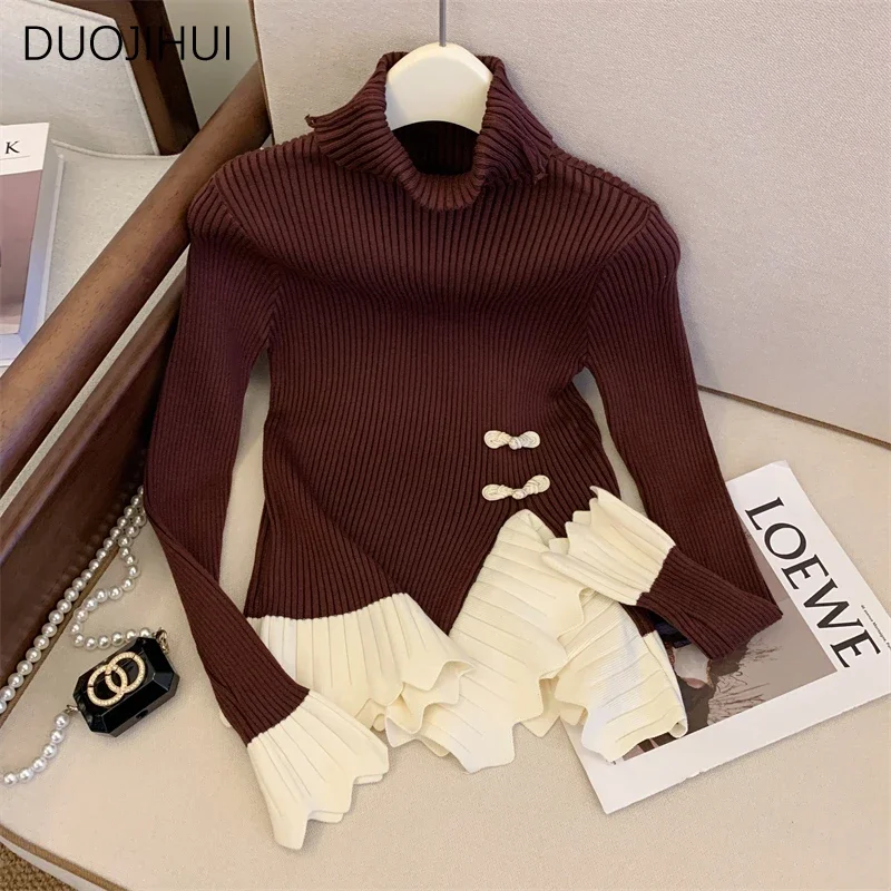 DUOJIHUI Sweet Elegant Chic Contrast Color New Female Pullovers Autumn Fashion Basic Simple Casual Knit Sweater Women Pullovers
DUOJIHUI Sweet Elegant Chic Contrast Color New Female Pullovers Autumn Fashion Basic Simple Casual Knit Sweater Women Pullovers