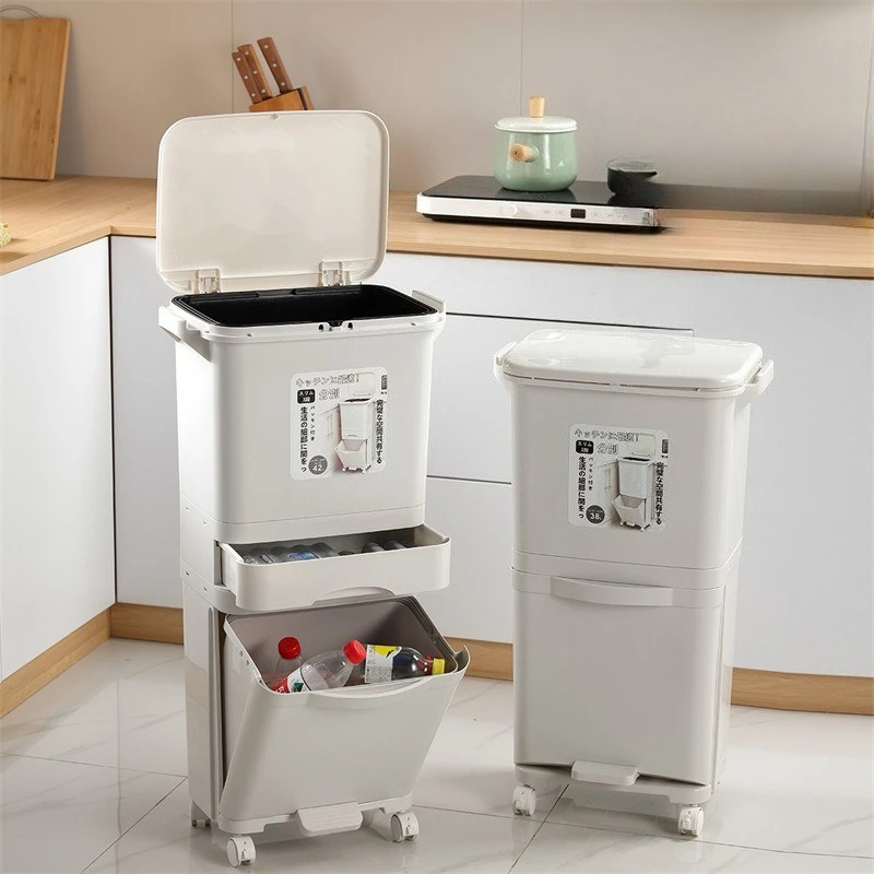 Kitchen trash can household with lid large capacity high double layer wet and dry separation foot step large Japanese style
Kitchen trash can household with lid large capacity high double layer wet and dry separation foot step large Japanese style