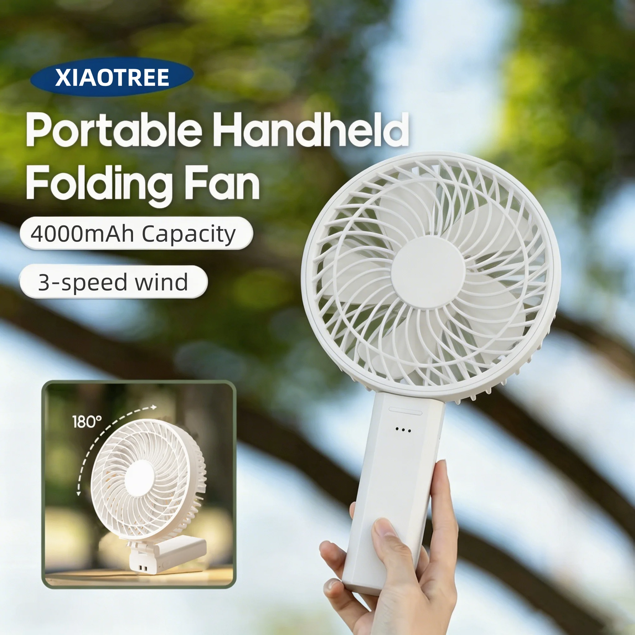 6-inch New Portable Folding Handheld Fan 4000mAh Desktop Rechargeable Fan 3-speed Wind Angle Adjustable for Home Outdoor Travel
6-inch New Portable Folding Handheld Fan 4000mAh Desktop Rechargeable Fan 3-speed Wind Angle Adjustable for Home Outdoor Travel