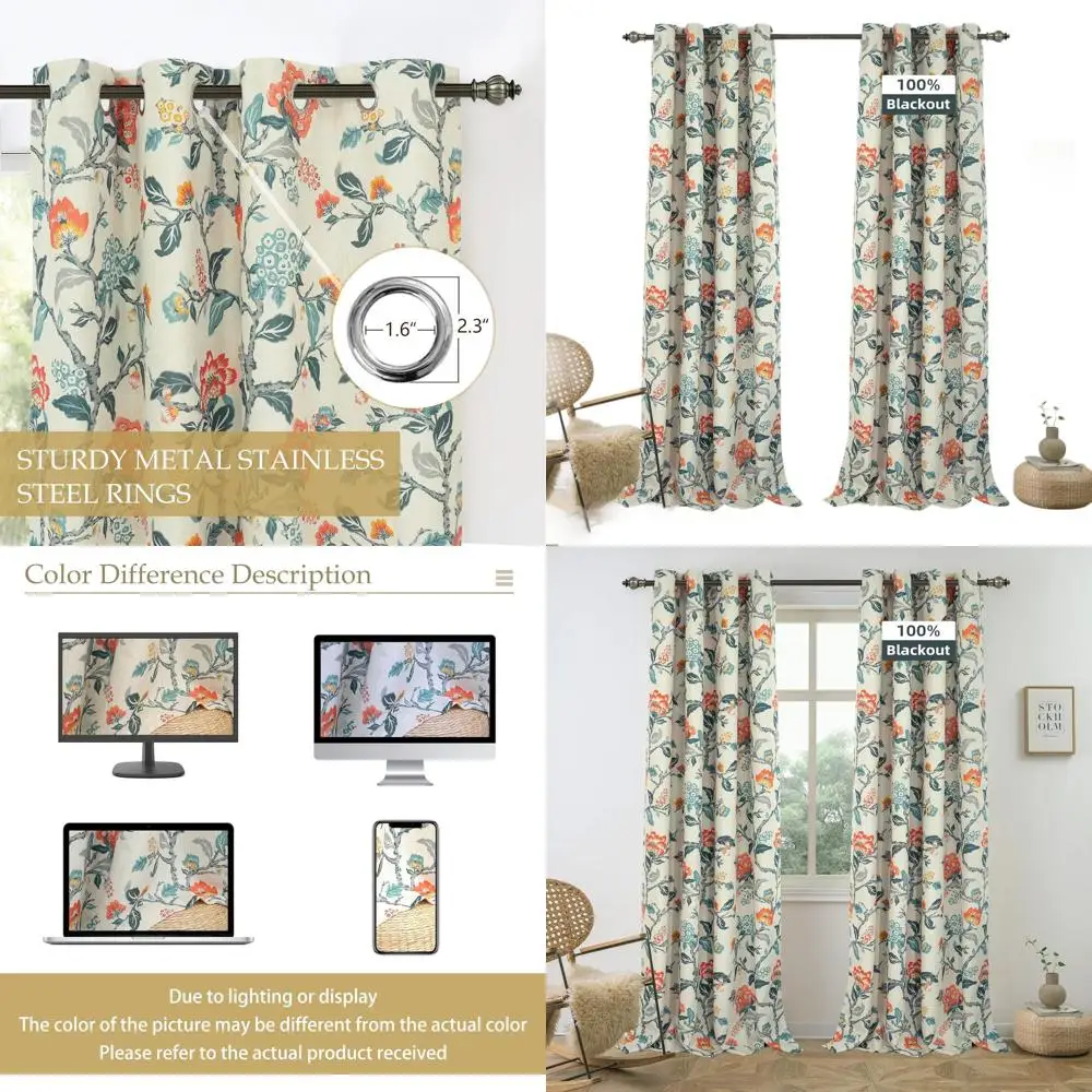 Льняные оранжево-бирюзовые изолированные плотные шторы с цветочным принтом Ada, набор из 2 панелей, 52x84 дюймов
Льняные оранжево-бирюзовые изолированные плотные шторы с цветочным принтом Ada, набор из 2 панелей, 52x84 дюймов