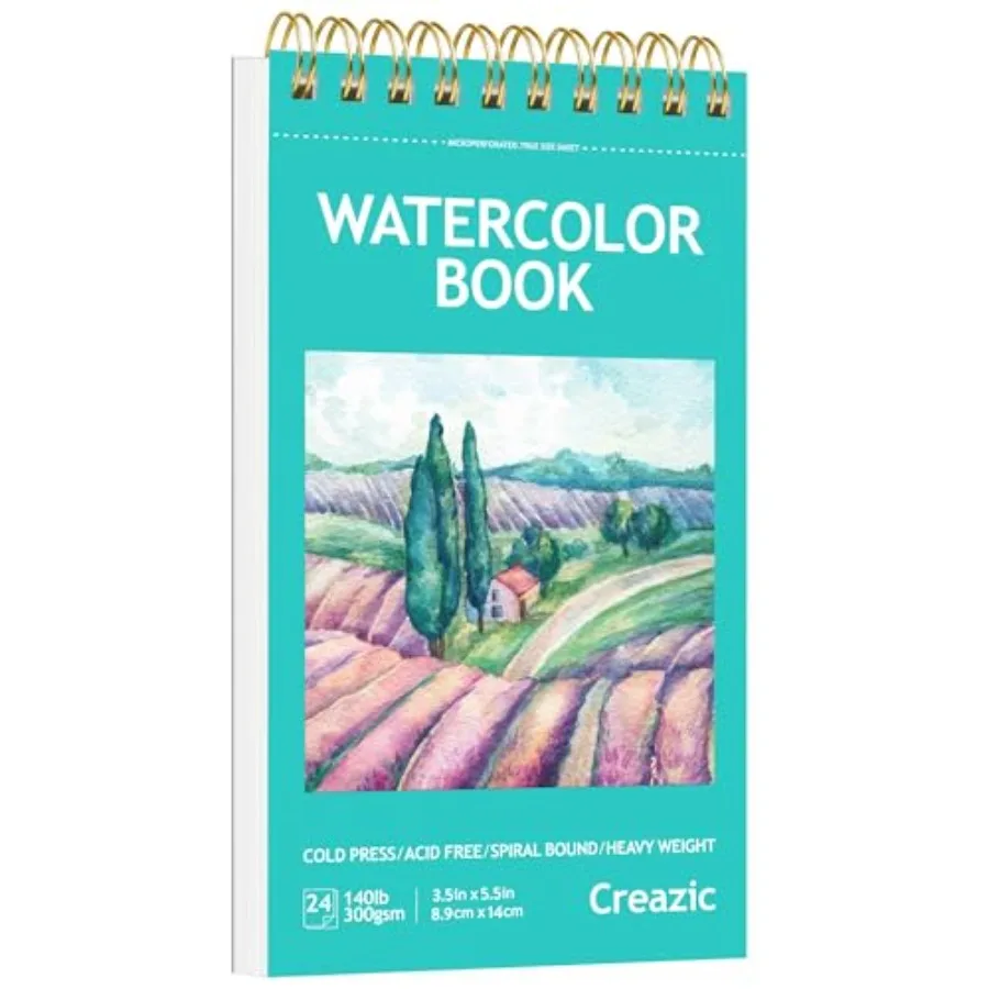 Small Watercolor Sketchbook, 5.5" 140lb/300g,Spiral Bound with Tear Line. Artist Water Color Paper, Portable Travel Notebook fo
Small Watercolor Sketchbook, 5.5" 140lb/300g,Spiral Bound with Tear Line. Artist Water Color Paper, Portable Travel Notebook fo