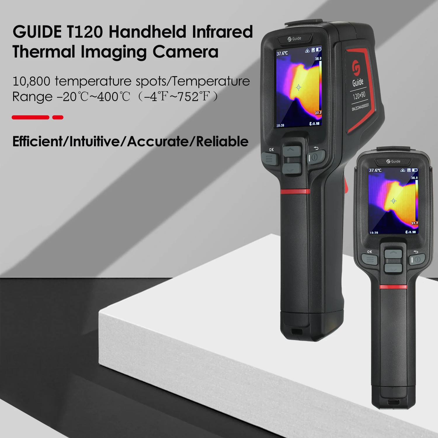 Guide T120 Thermal Imager Infrared Camera Floor Heating Car PCB Hot Electrical Repair Temperature Measurement
Guide T120 Thermal Imager Infrared Camera Floor Heating Car PCB Hot Electrical Repair Temperature Measurement