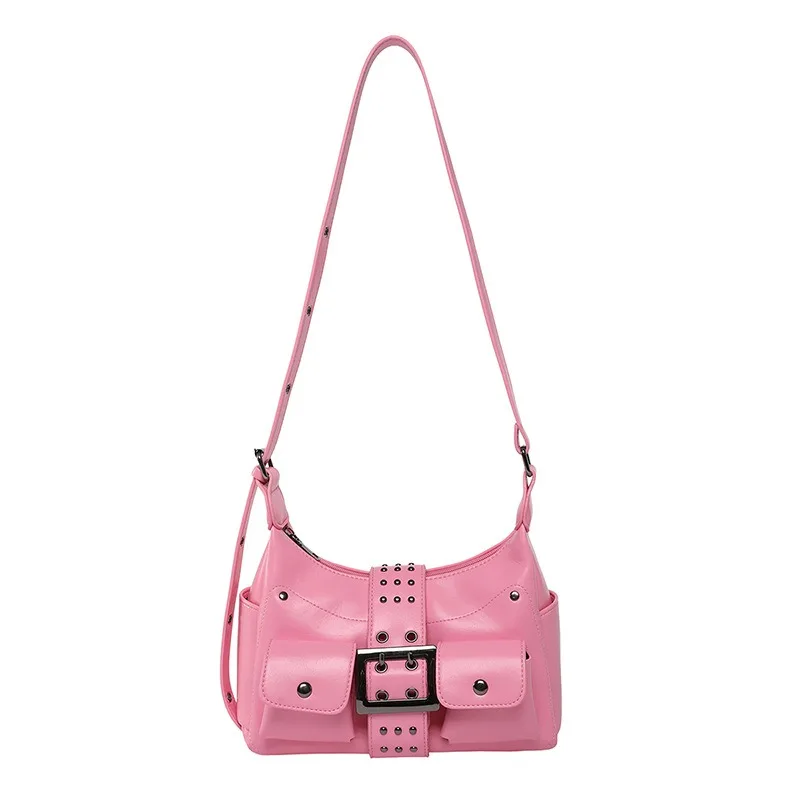 Rivet shoulder bag, versatile large-capacity strap locomotive crossbody backpack
Rivet shoulder bag, versatile large-capacity strap locomotive crossbody backpack