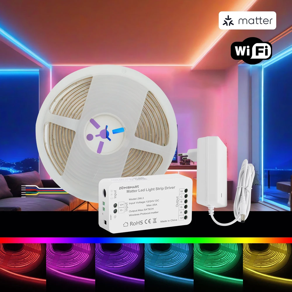 RGBCCT COB Светодиодная лента с матовым Wi-Fi Светодиодный драйвер Alexa Google Home Smartthings Homekit App 16 Вт Гибкая лента высокой плотности
RGBCCT COB Светодиодная лента с матовым Wi-Fi Светодиодный драйвер Alexa Google Home Smartthings Homekit App 16 Вт Гибкая лента высокой плотности