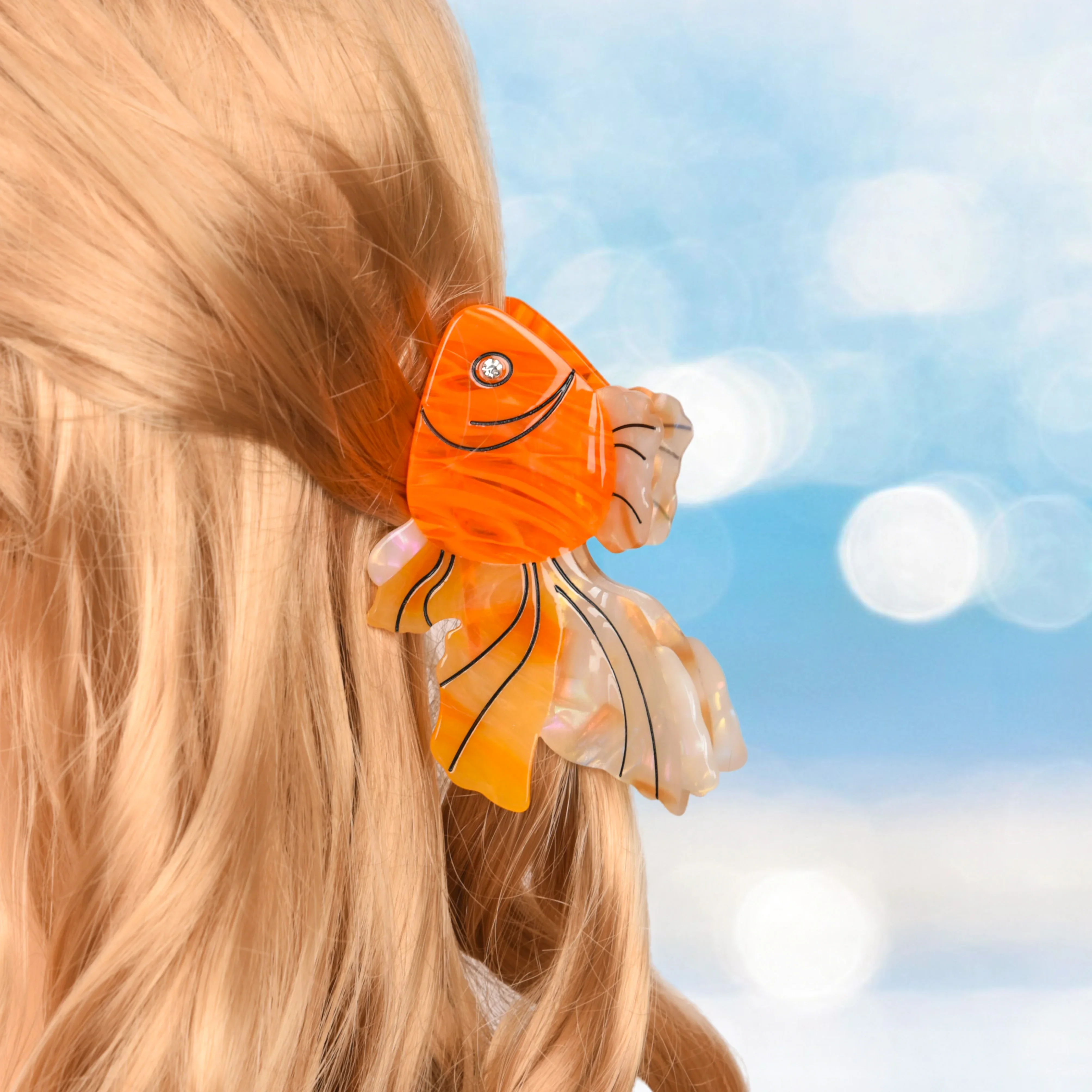 Muweordy New Design Ocean Beach Series Goldfish Hair Claw Acetate Claw Clip for Girls Eco-Friendly Hair Accessories for Women
Muweordy New Design Ocean Beach Series Goldfish Hair Claw Acetate Claw Clip for Girls Eco-Friendly Hair Accessories for Women