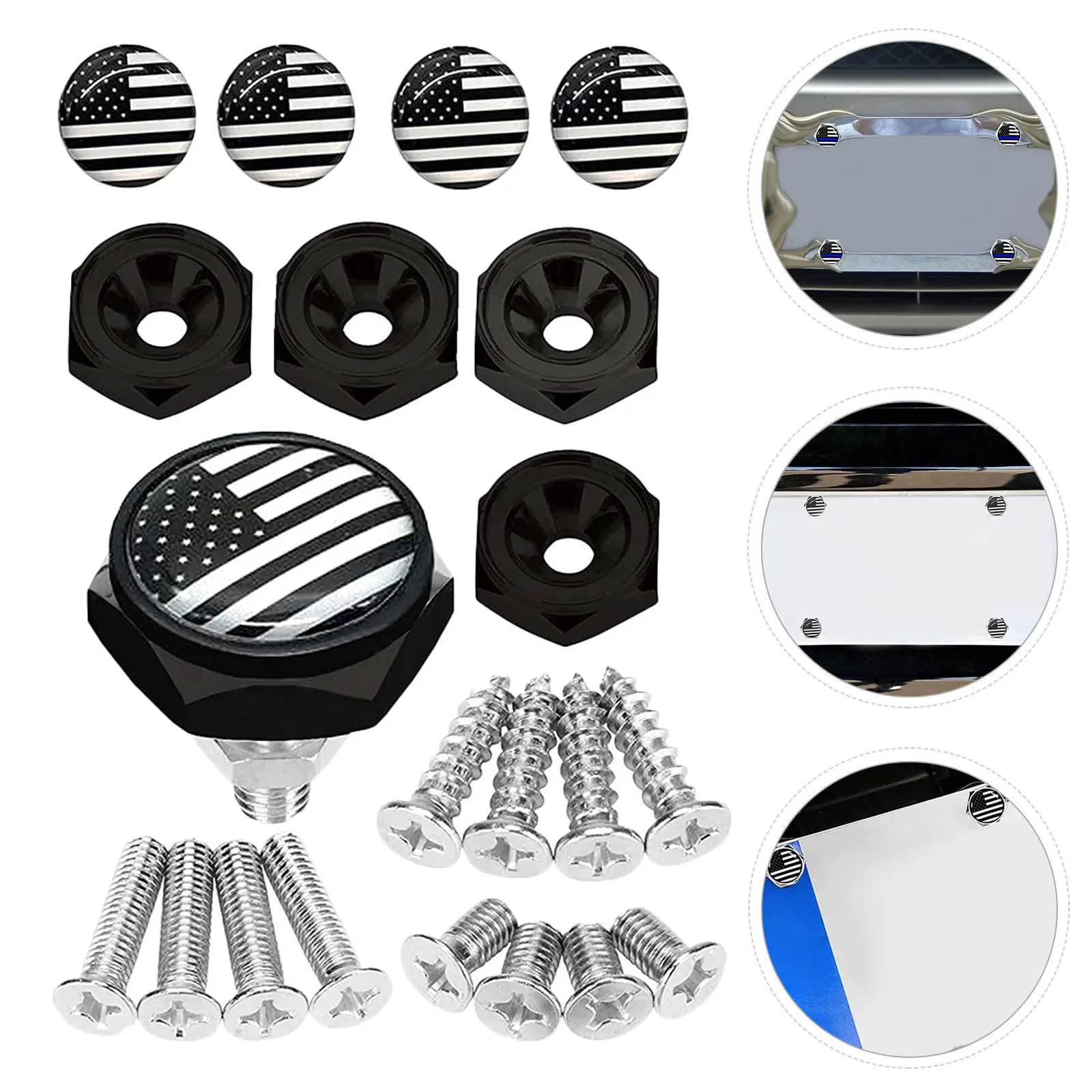 4Sets Heavy Duty Usa Flag License Plate Screws Bolts Stainless Steel Universal Fit Car Truck Motorcycle License Frame Kit
4Sets Heavy Duty Usa Flag License Plate Screws Bolts Stainless Steel Universal Fit Car Truck Motorcycle License Frame Kit