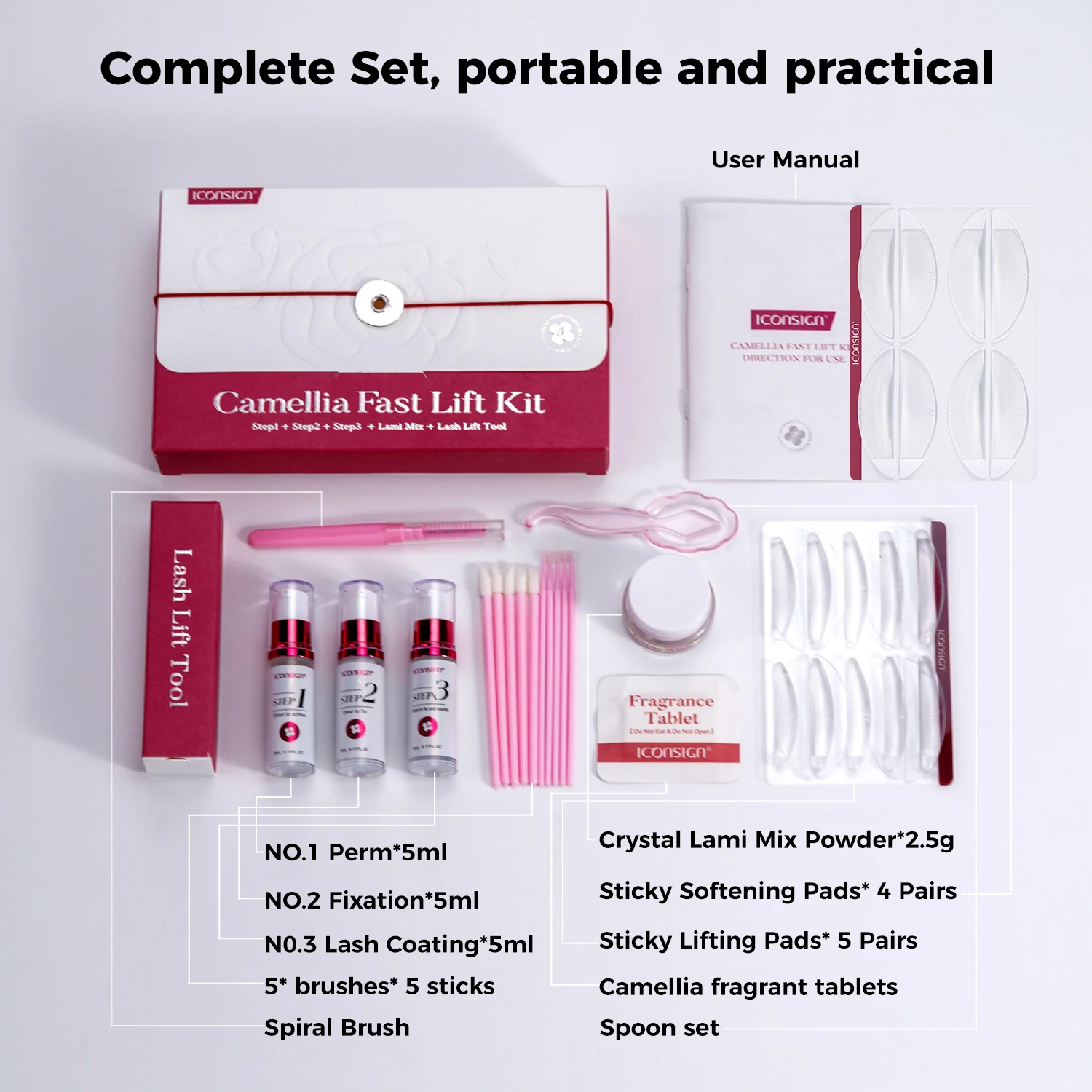 ICONSIGN Camellia Fast Lift Kit 5 To 8 Minutes Perm Makeup Cosmetics Full Set
ICONSIGN Camellia Fast Lift Kit 5 To 8 Minutes Perm Makeup Cosmetics Full Set