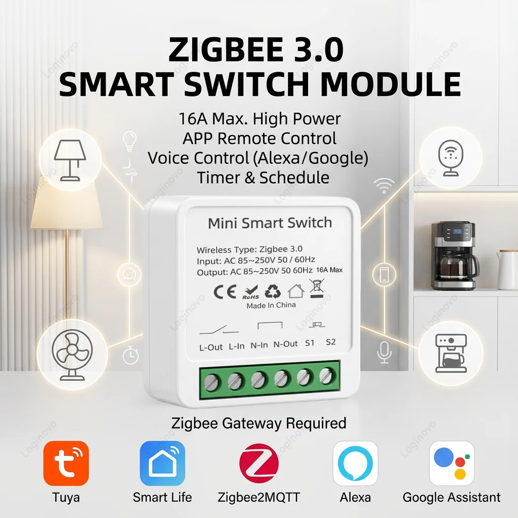 Модуль мини-выключателя Zigbee 3.0, 16А, двухканальное реле-выключатель, 220В/110В, для Tuya Smart Life Z2M, Alexa, Google (требуется Zigbee Hub)
Модуль мини-выключателя Zigbee 3.0, 16А, двухканальное реле-выключатель, 220В/110В, для Tuya Smart Life Z2M, Alexa, Google (требуется Zigbee Hub)