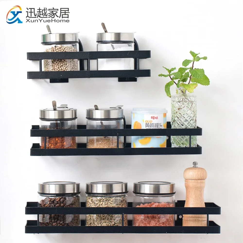 Kitchen Spice Jar Rack Seasoning Bottle Bracket Shelf Supplies Storage Black Home Organizer With PP Hooks Hanger Bathroom Holder
Kitchen Spice Jar Rack Seasoning Bottle Bracket Shelf Supplies Storage Black Home Organizer With PP Hooks Hanger Bathroom Holder