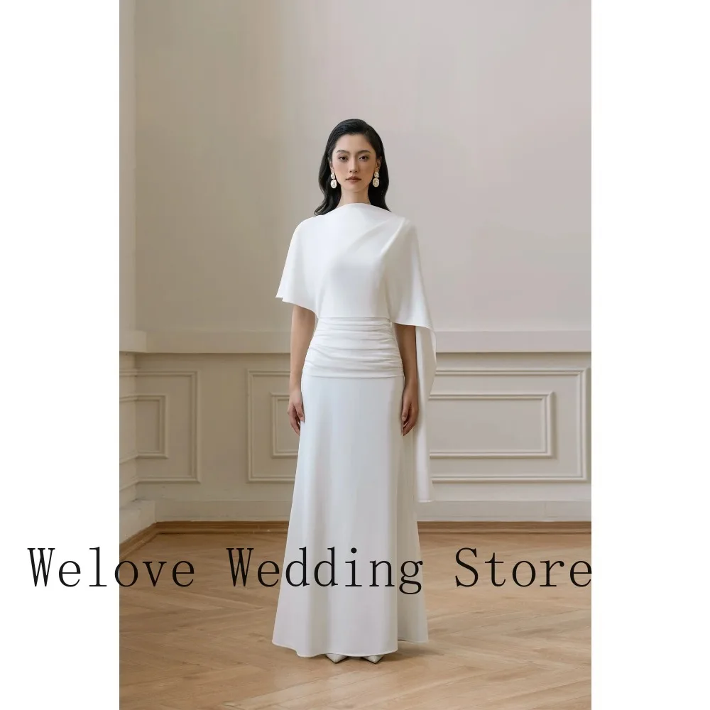 Customized White Crepe Elegant Civil Wedding Dresses A-line Pleat High Quality for Floor-length 2026 for Bridal Party Princess
Customized White Crepe Elegant Civil Wedding Dresses A-line Pleat High Quality for Floor-length 2026 for Bridal Party Princess
