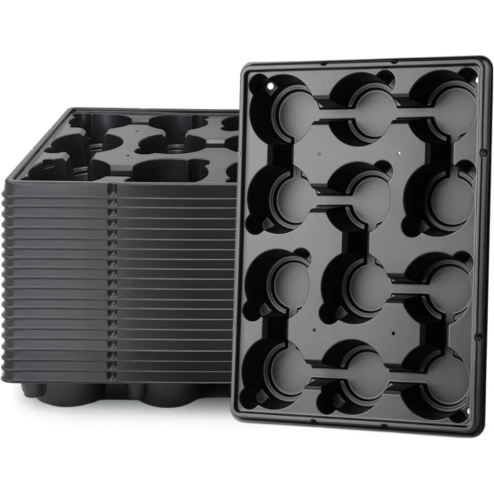 12-Cell Round Nursery Pot Trays, Thickened Durable Seedling Pots with Shuttle Carrying for 4-Inch Pots (16.85" x 12.6", 20-Pack)
12-Cell Round Nursery Pot Trays, Thickened Durable Seedling Pots with Shuttle Carrying for 4-Inch Pots (16.85" x 12.6", 20-Pack)