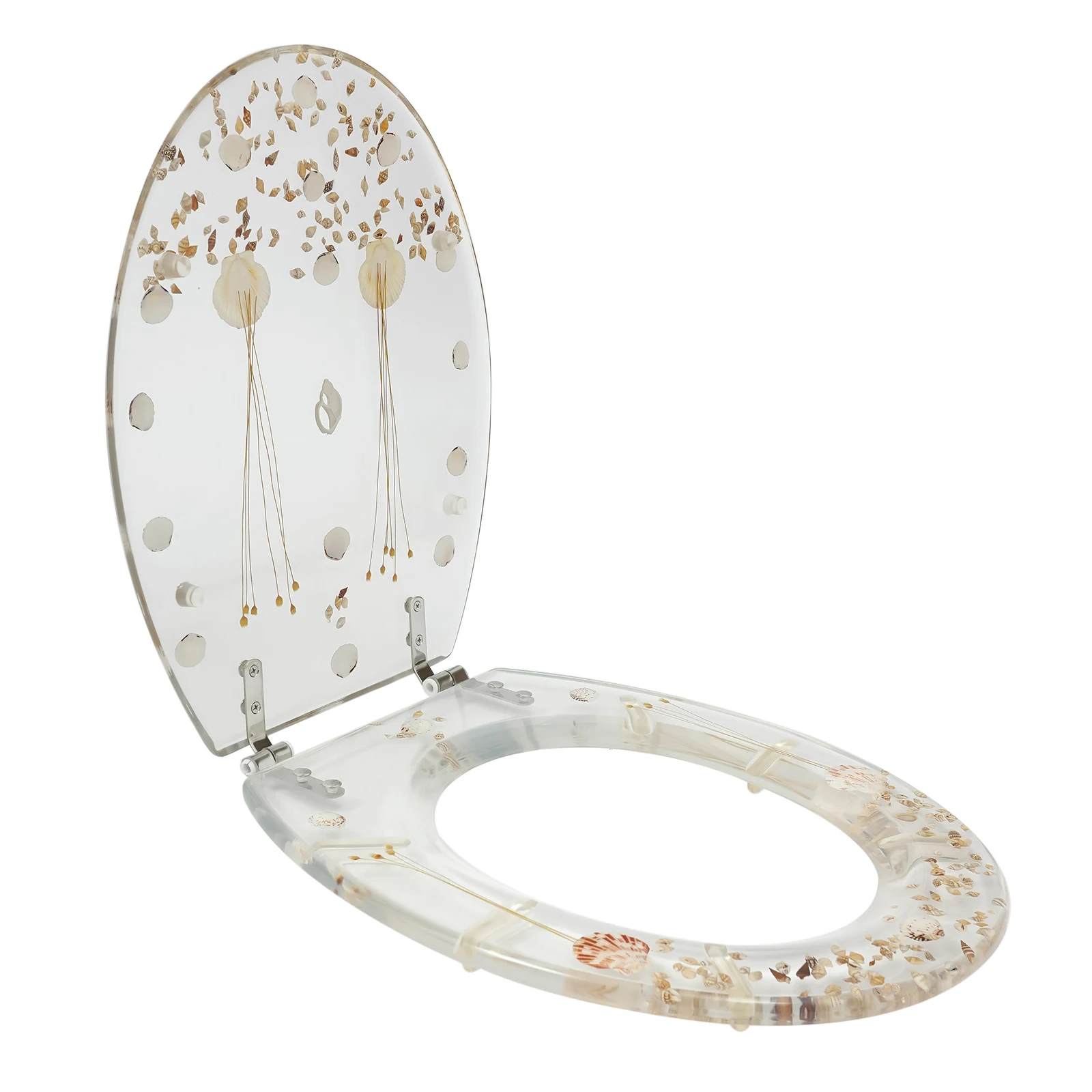 16.73x13.98inch Resin Toilet Seat for Bathroom, Heavy Duty Dried Flowers Toilet Seats with Clear Shells Transparent Resin Round Front Toilet Seat
16.73x13.98inch Resin Toilet Seat for Bathroom, Heavy Duty Dried Flowers Toilet Seats with Clear Shells Transparent Resin Round Front Toilet Seat