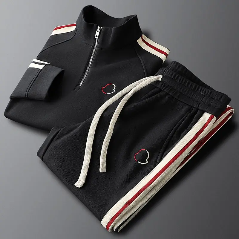 Men's clothing spring and autumn high quality fashion stand collar half zipper casual sports suit straight pants two-piece set
Men's clothing spring and autumn high quality fashion stand collar half zipper casual sports suit straight pants two-piece set
