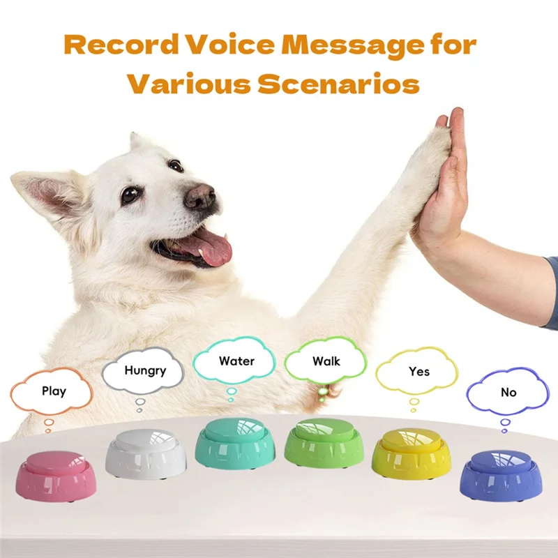 6 Pack Set Recordable Dog Training Button Pet Communication Dog Talking Buttons Dog Interactive 
6 Pack Set Recordable Dog Training Button Pet Communication Dog Talking Buttons Dog Interactive