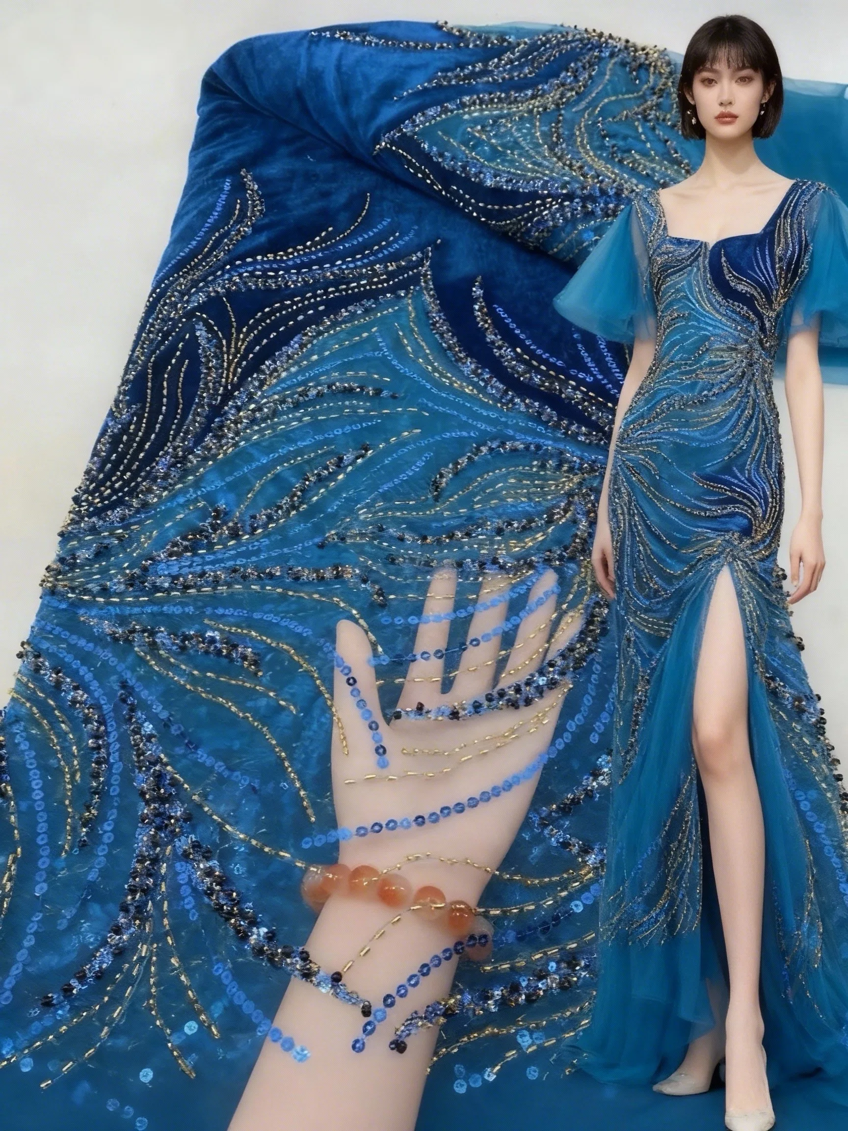 Роскошная африканская бархатная кружевная ткань с бисером, 2024, высокое качество, нигерийский тюль, кружевная ткань с блестками для свадебного платья, вечерние шитья
Роскошная африканская бархатная кружевная ткань с бисером, 2024, высокое качество, нигерийский тюль, кружевная ткань с блестками для свадебного платья, вечерние шитья