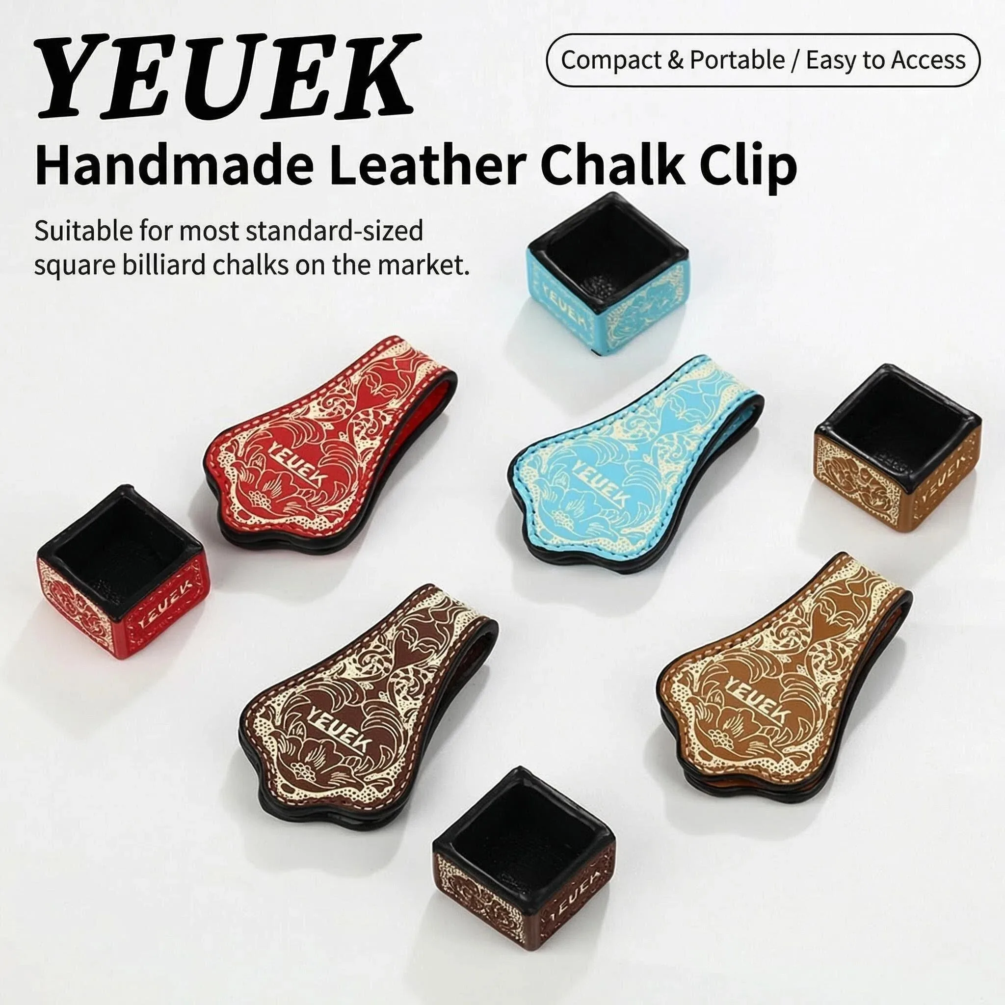 Billiards Magnetic Chalk Clip Billiards Chalk Powder Clip with Square and Round Chalk Cover Leather Material
Billiards Magnetic Chalk Clip Billiards Chalk Powder Clip with Square and Round Chalk Cover Leather Material