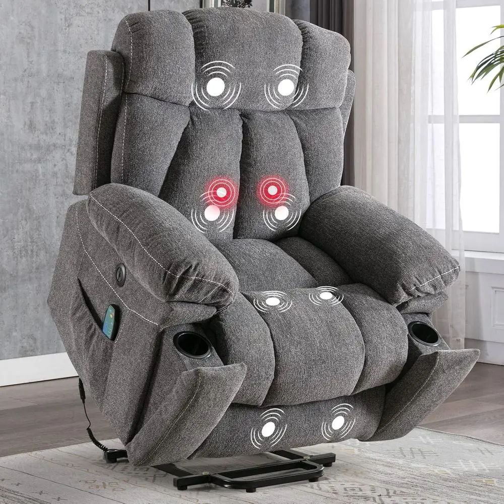 Large Power Lit Recliner Chairs with Massage and Heat or Elderly Big People, Heavy Duty Motion Reclining Mechanism-Anti Skid abr
Large Power Lit Recliner Chairs with Massage and Heat or Elderly Big People, Heavy Duty Motion Reclining Mechanism-Anti Skid abr