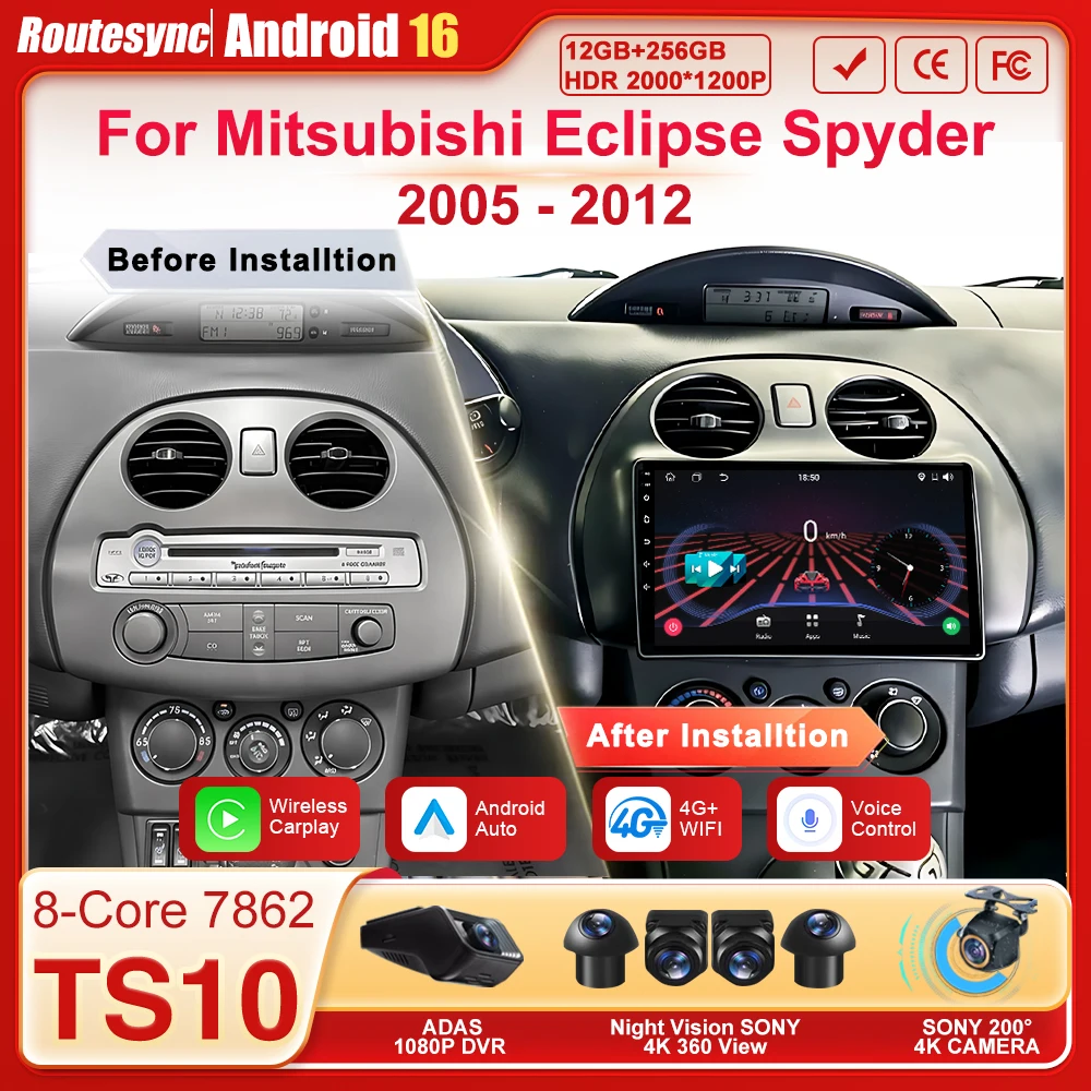 Для Mitsubishi Eclipse Spyder 2005-2012: беспроводная автомагнитола с CarPlay, Android 16, сенсорным экраном, GPS-навигацией, 4G, Wi-Fi, Bluetooth, FM
Для Mitsubishi Eclipse Spyder 2005-2012: беспроводная автомагнитола с CarPlay, Android 16, сенсорным экраном, GPS-навигацией, 4G, Wi-Fi, Bluetooth, FM