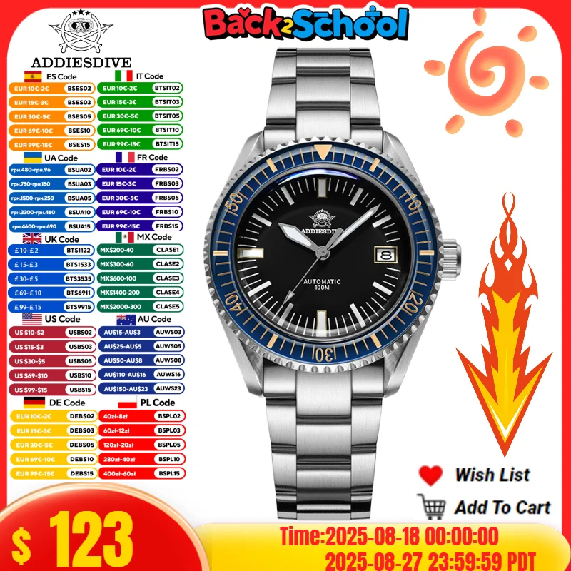 ADDIESDIVE Men's Mechanical Watch Glass Bezel BGW9 Super Luminous 10Bar Waterproof Sapphire Crystal NH35A Watches For Men
ADDIESDIVE Men's Mechanical Watch Glass Bezel BGW9 Super Luminous 10Bar Waterproof Sapphire Crystal NH35A Watches For Men