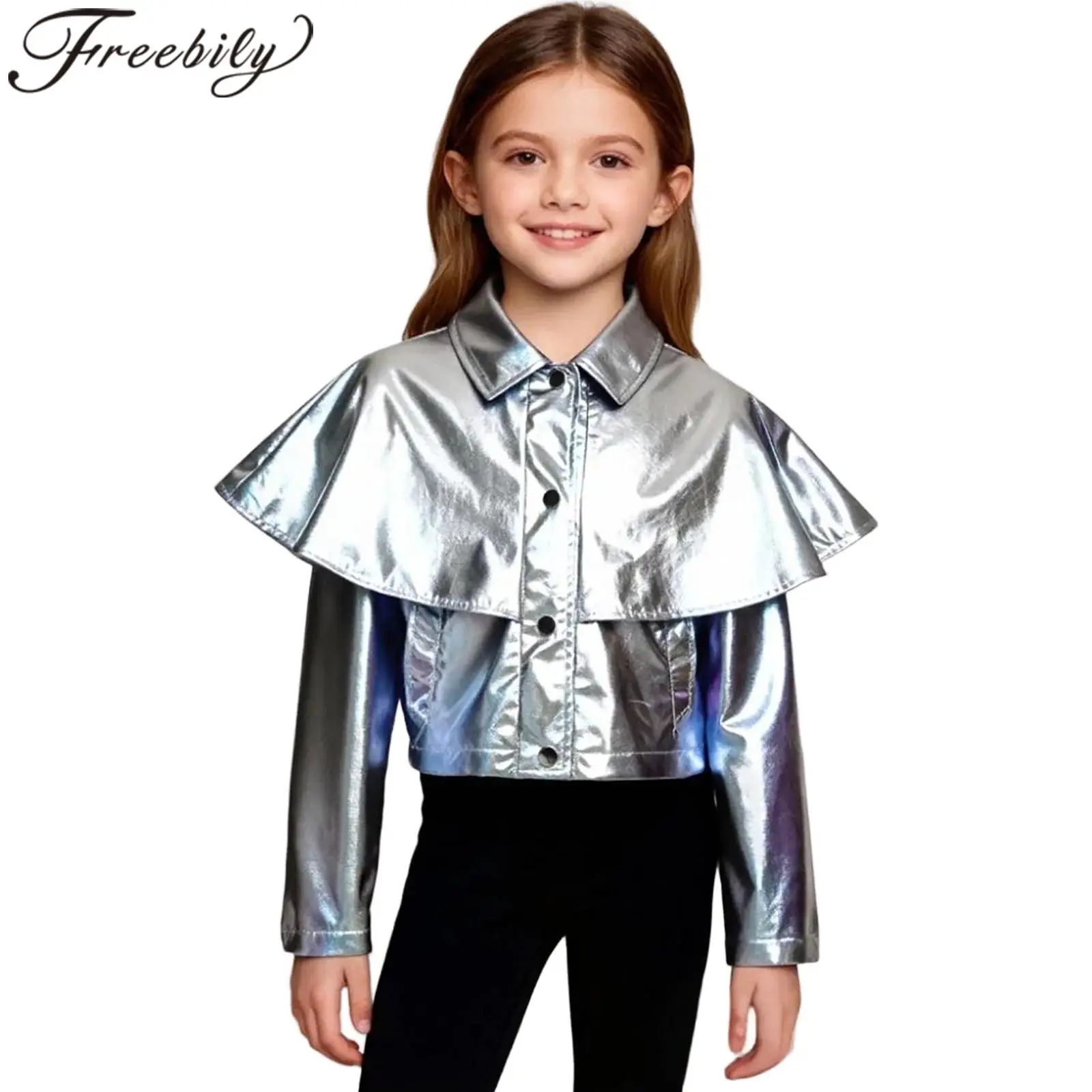 Childs Metallic Hip-hop Party Bomber Jacket Disco Coat Jazz Dance Costumes Girl's Fashion Jacket Kids Girl Tops Streetwear
Childs Metallic Hip-hop Party Bomber Jacket Disco Coat Jazz Dance Costumes Girl's Fashion Jacket Kids Girl Tops Streetwear