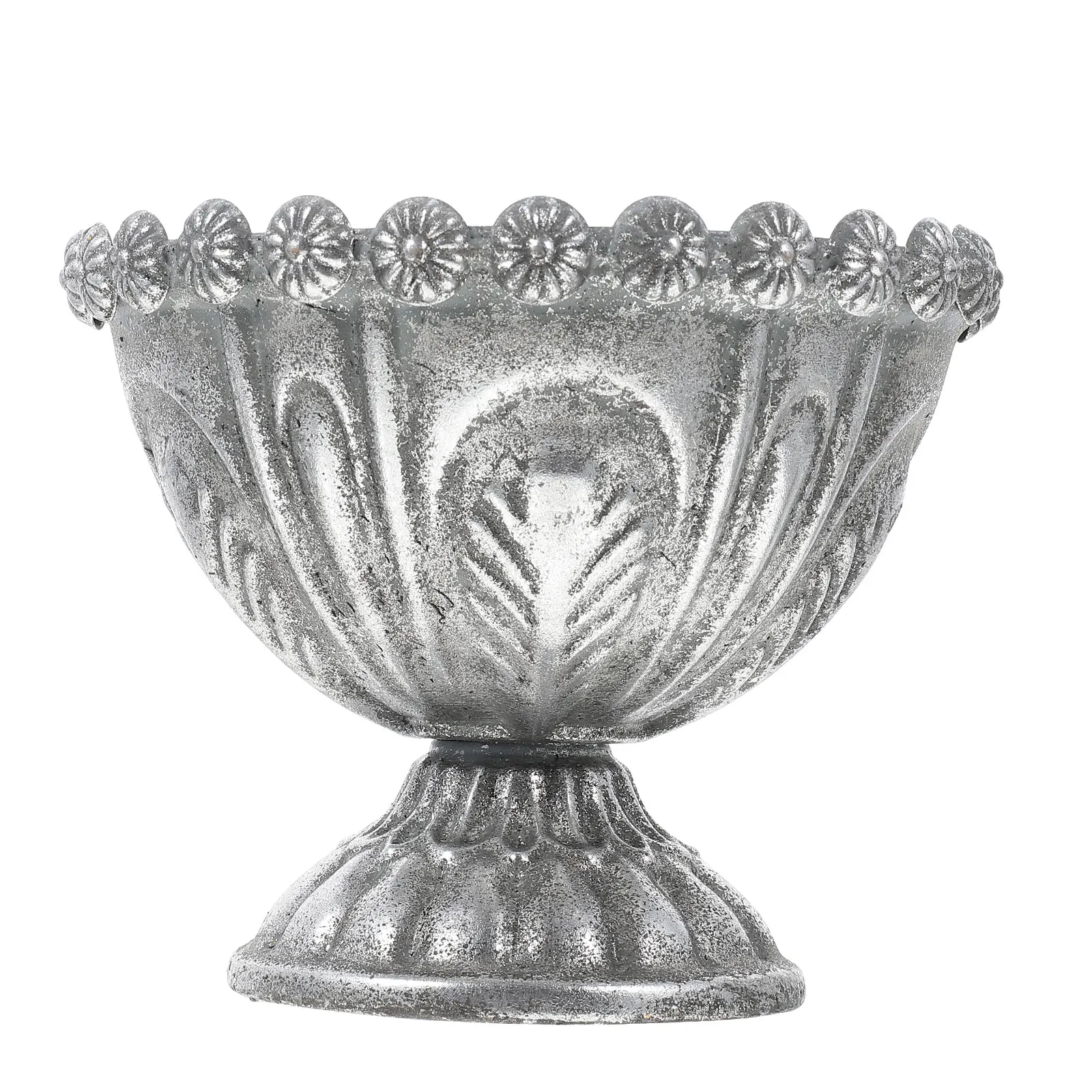 Vintage Metal Flower Pot Iron Plant Pot for Garden Decor Small Urn Succulent Planter Silver Retro Style Long Life
Vintage Metal Flower Pot Iron Plant Pot for Garden Decor Small Urn Succulent Planter Silver Retro Style Long Life