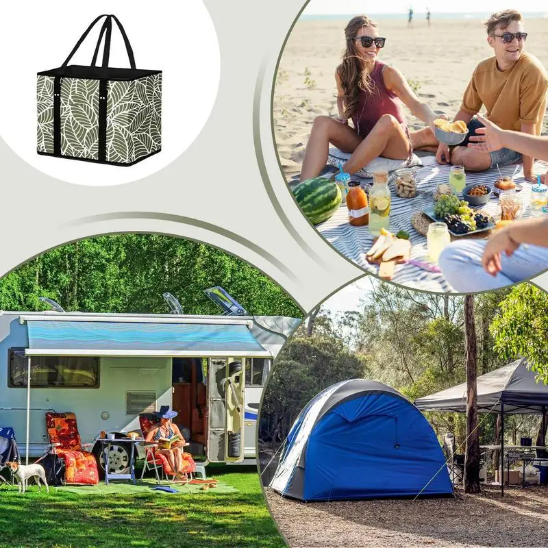 Large Grocery Tote Bag Foldable Grocery Bag With Handle For Clothes Heavy Duty Storage Pouch With Box Shape To Stand Up For 
Large Grocery Tote Bag Foldable Grocery Bag With Handle For Clothes Heavy Duty Storage Pouch With Box Shape To Stand Up For